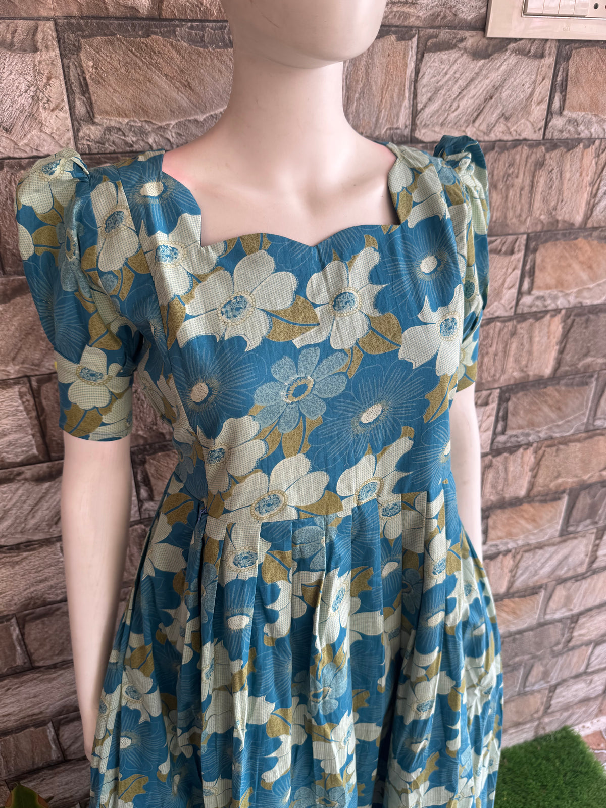 Soft cotton Maternity maxi faded Rama blue