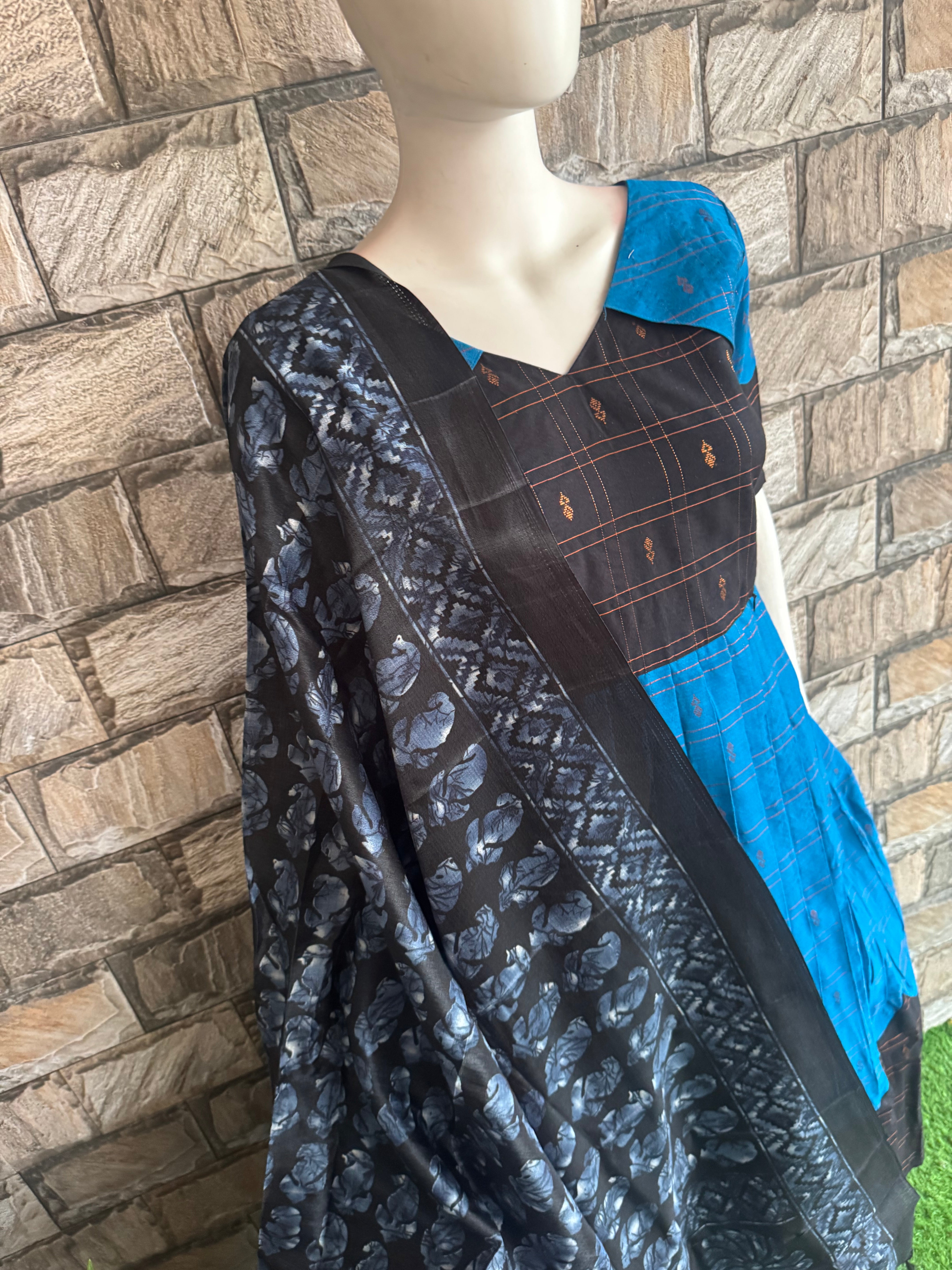 Black poly Khadhi dupatta