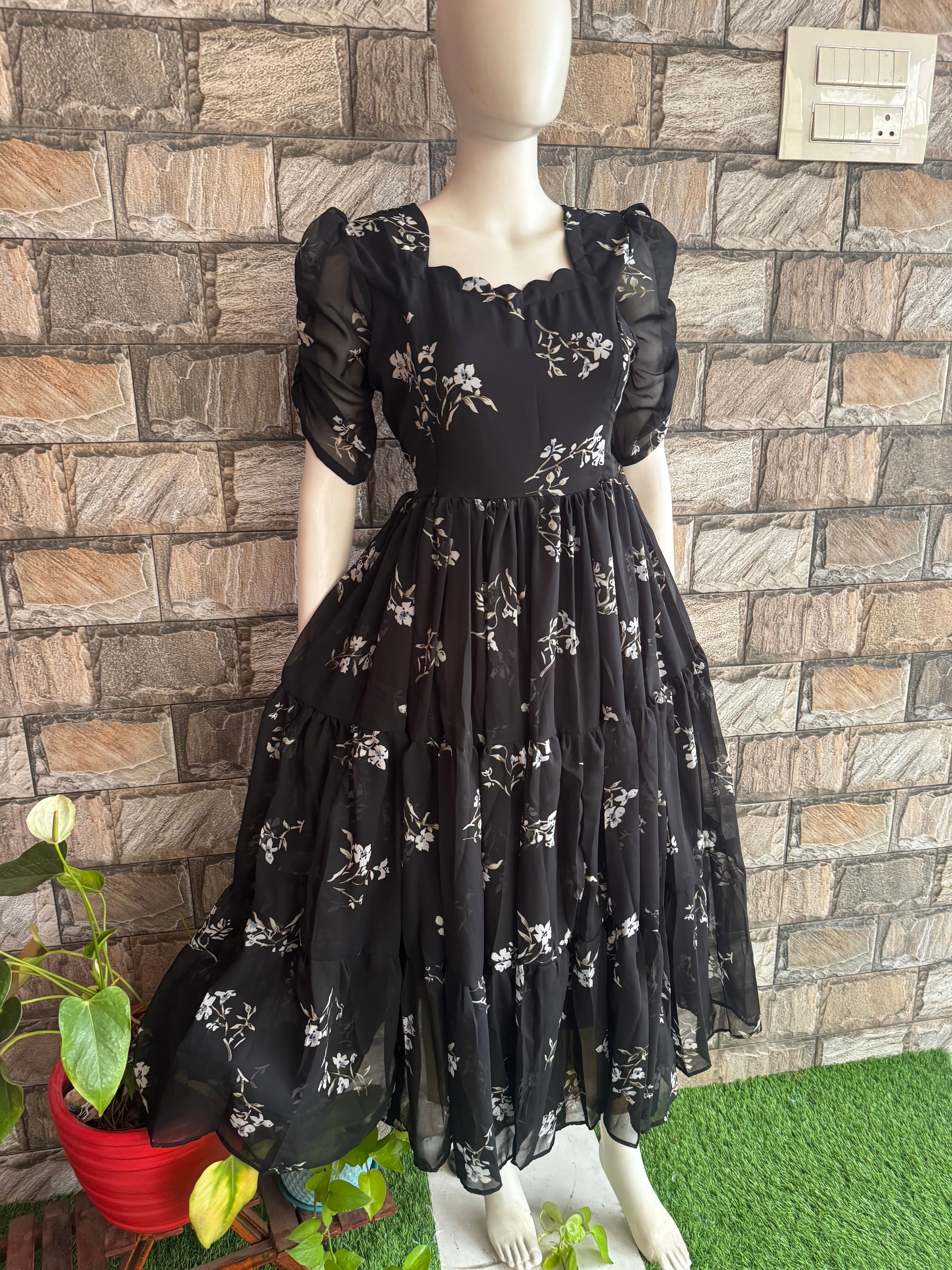 Feeding Maternity Georgette maxi BLACK