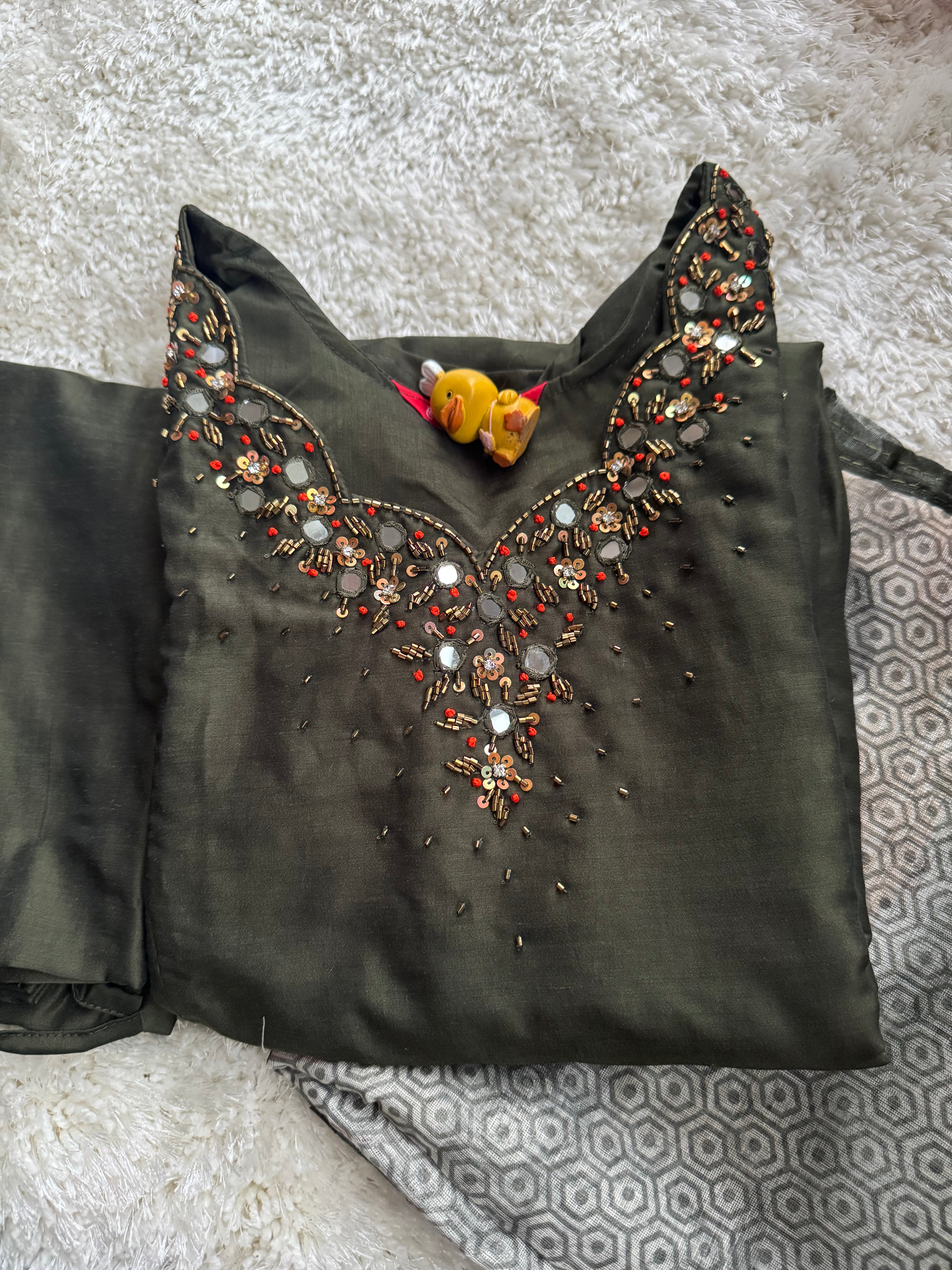 Titanium silk fabric  3 piece Set -Only Feeding