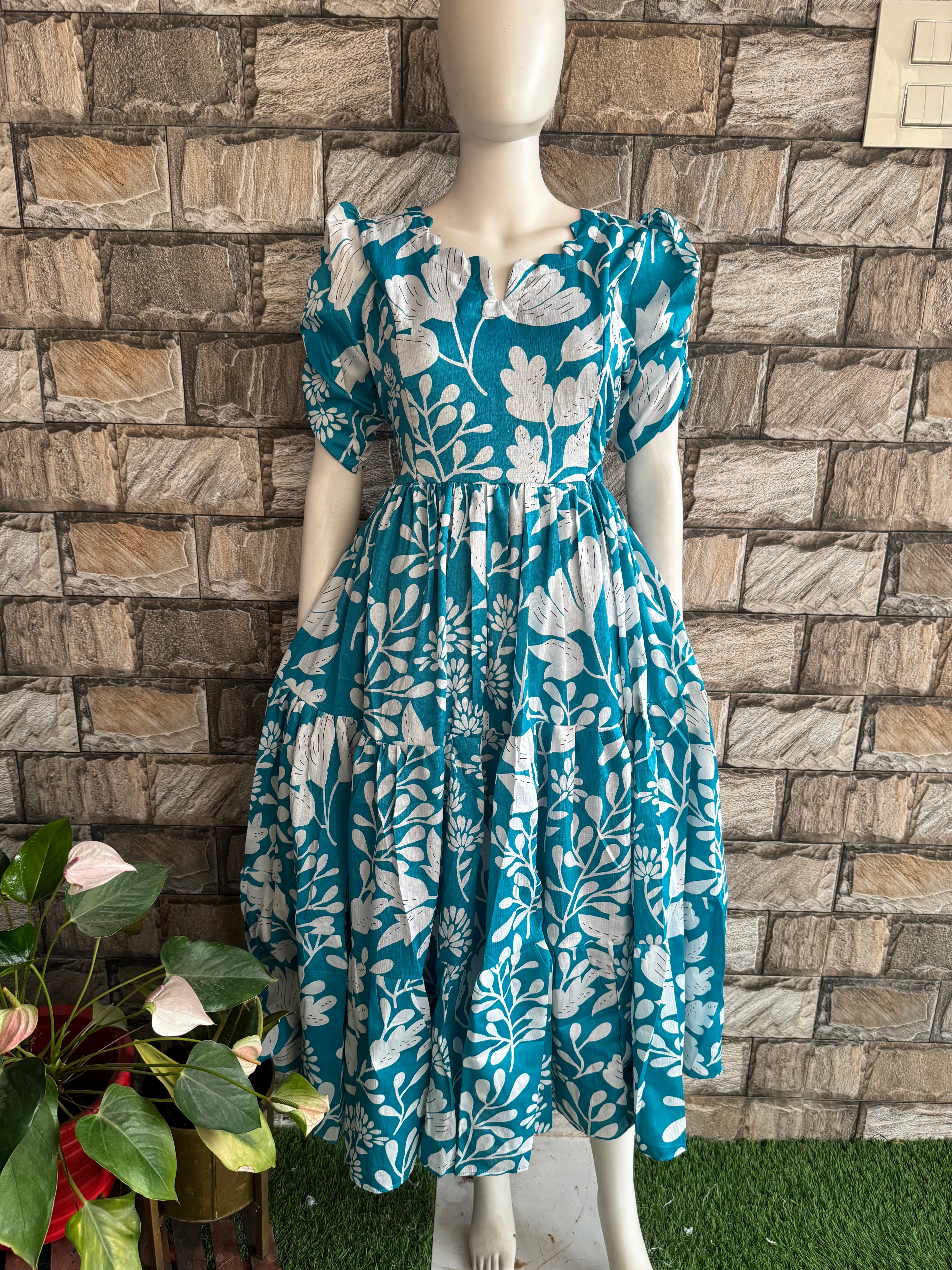 Sky blue shade Delta Maternity maxi