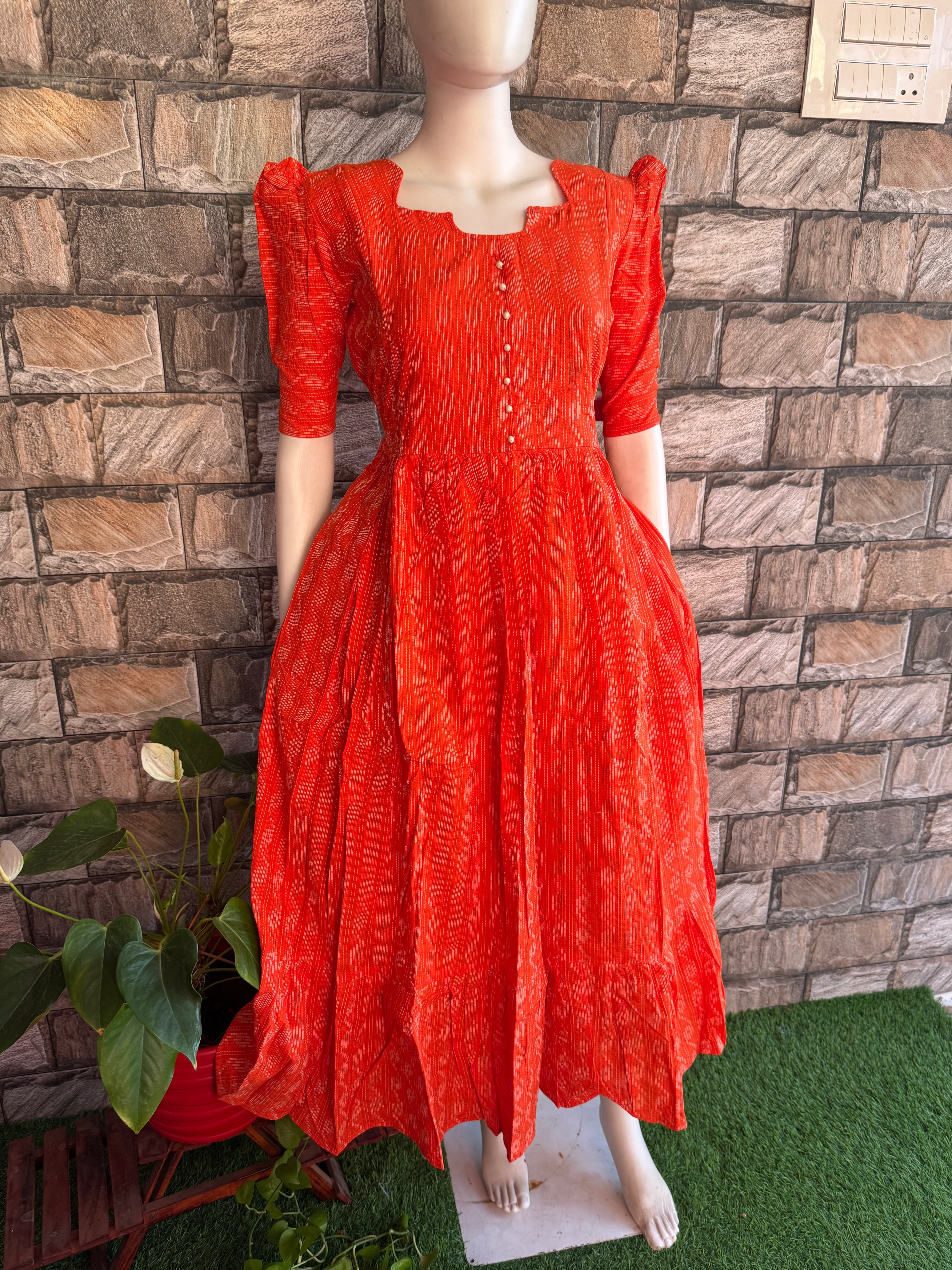 Fanta orange  soft Kanta cotton Maternity maxi