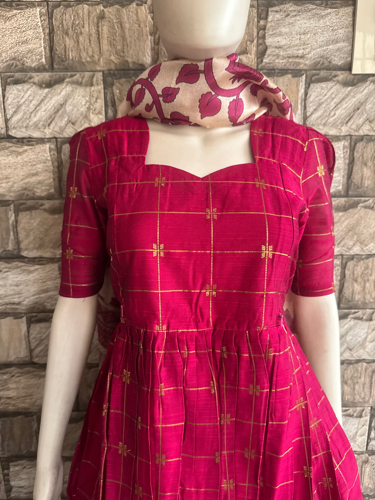 Raw silk Maternity Feeding maxi Budget launch Including dupatta