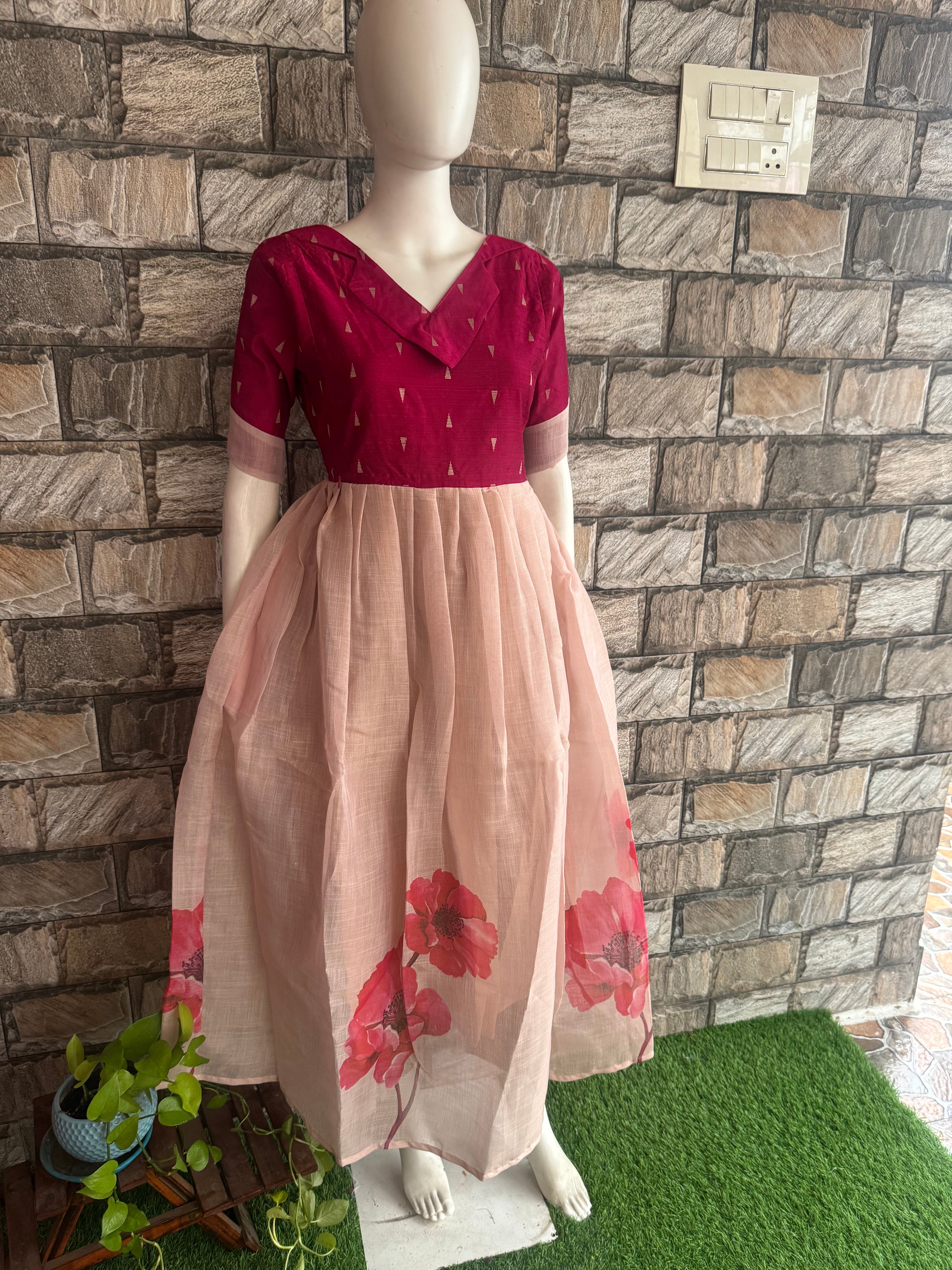 Festive Tissue Organza Tone Maternity maxi