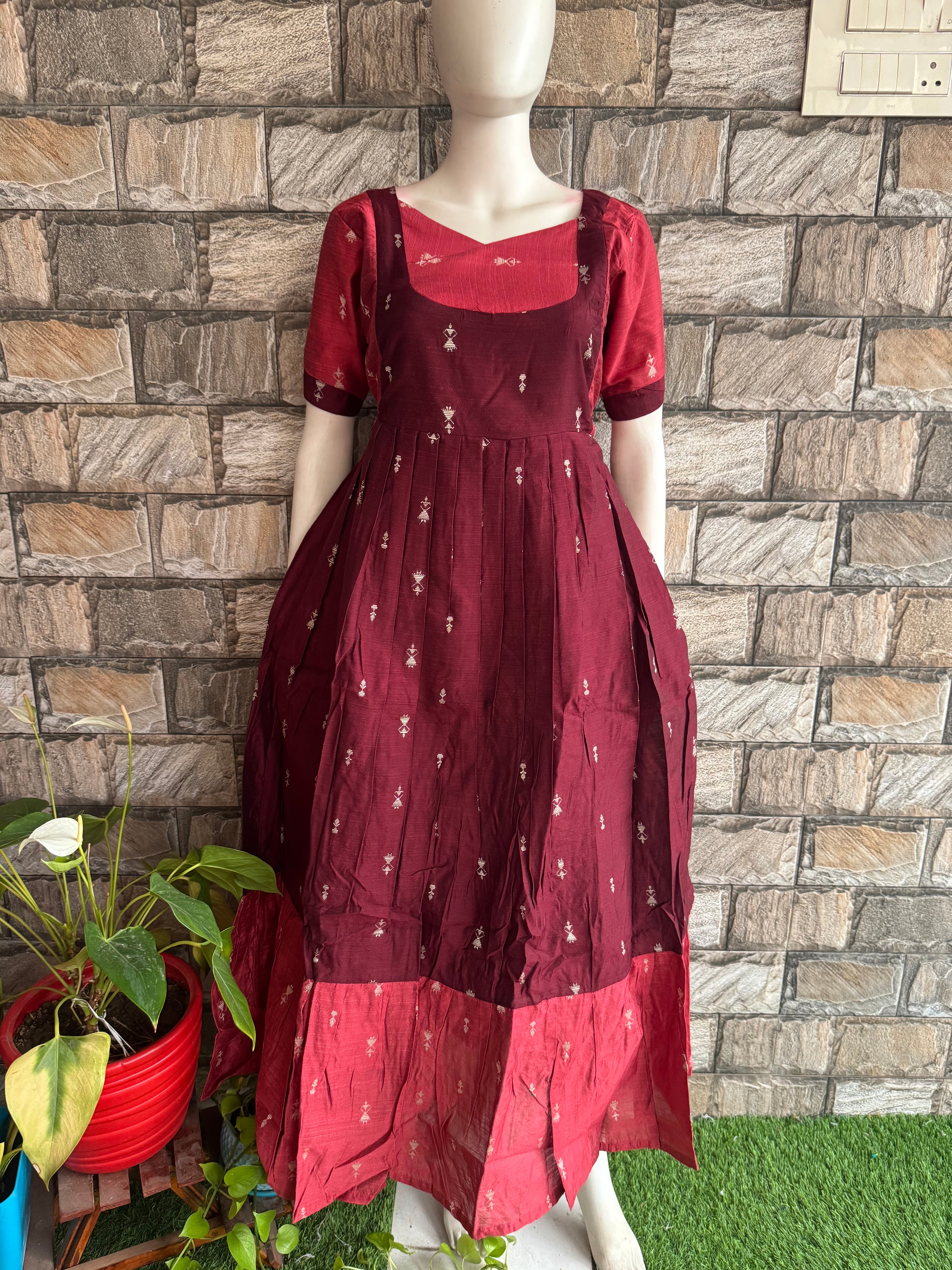 Festive wear Maternity raw silk maxi