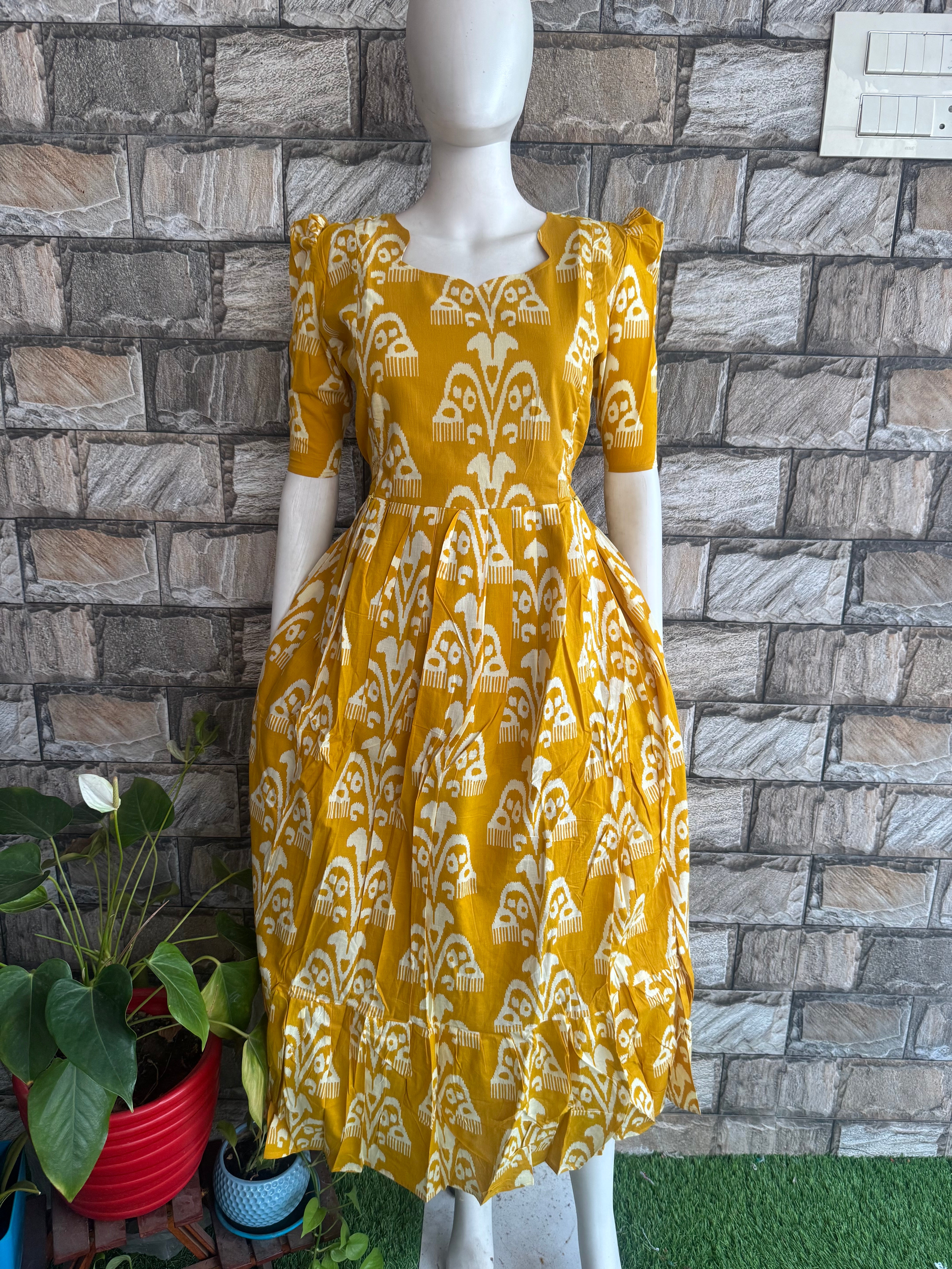 Mustard yellow soft cotton Maternity maxi