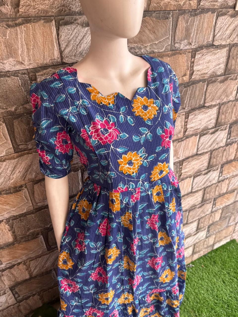 blue kanta cotton maxi