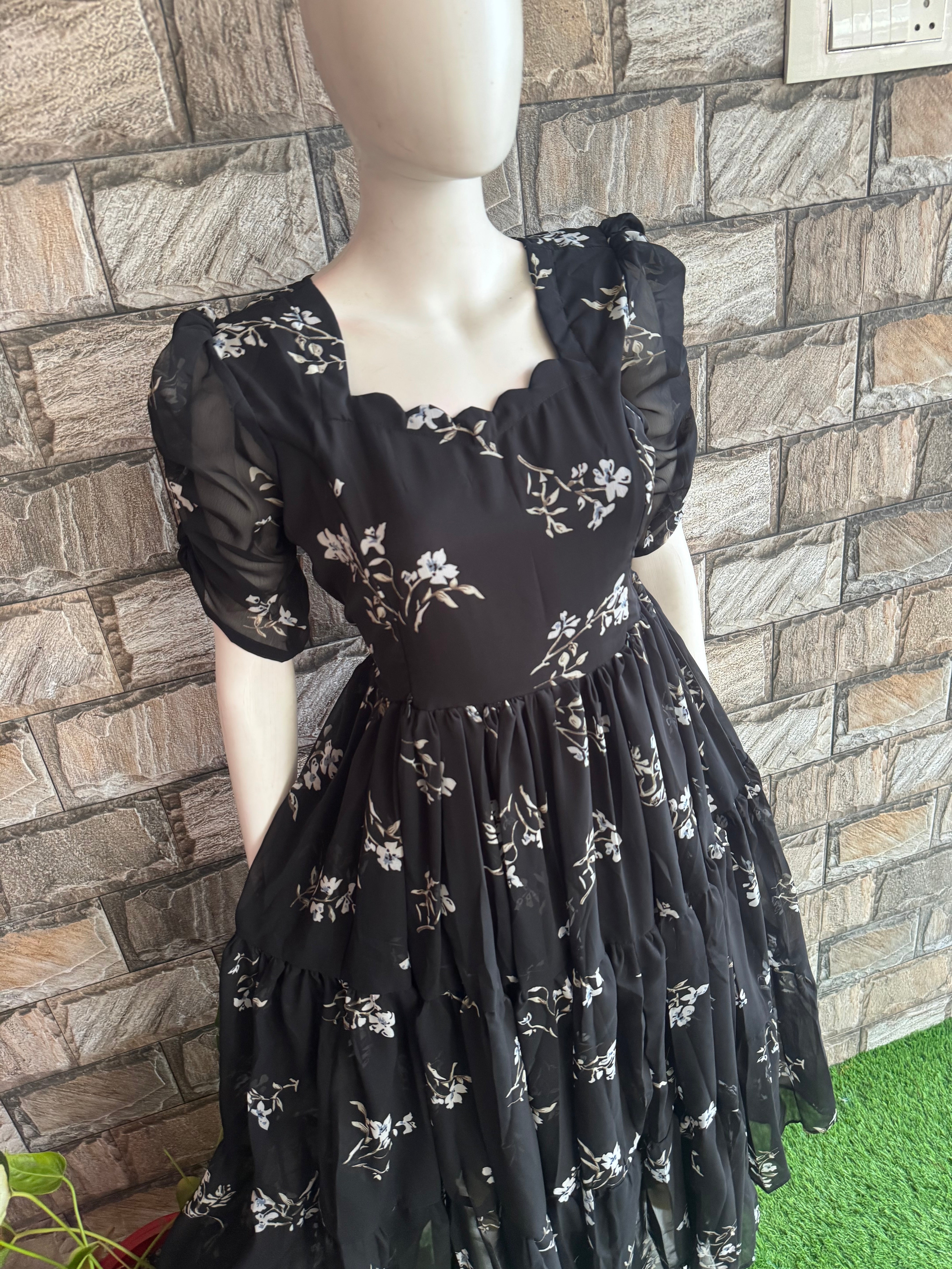 Feeding Maternity Georgette maxi BLACK