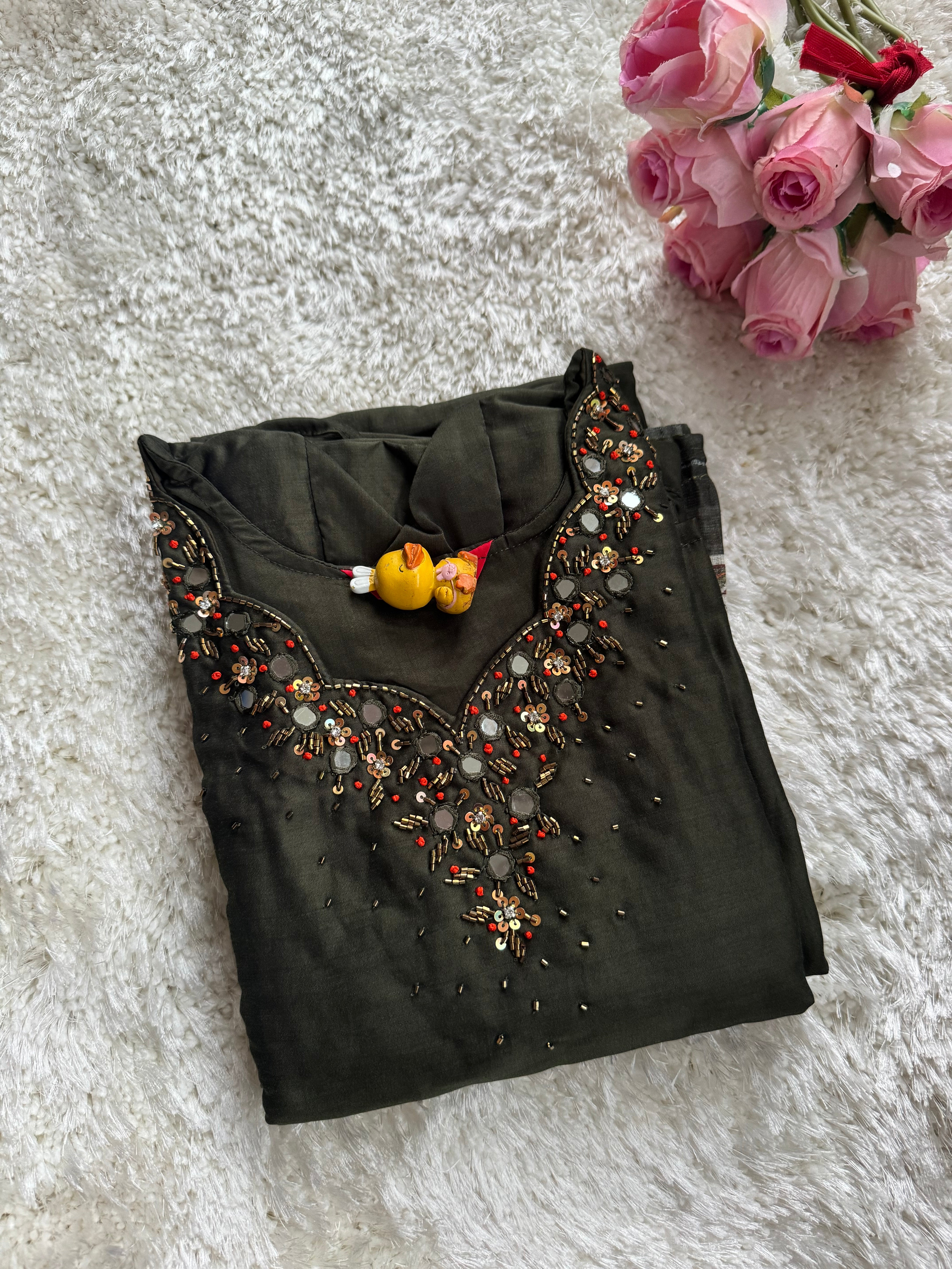 Titanium silk fabric  3 piece Set -Only Feeding