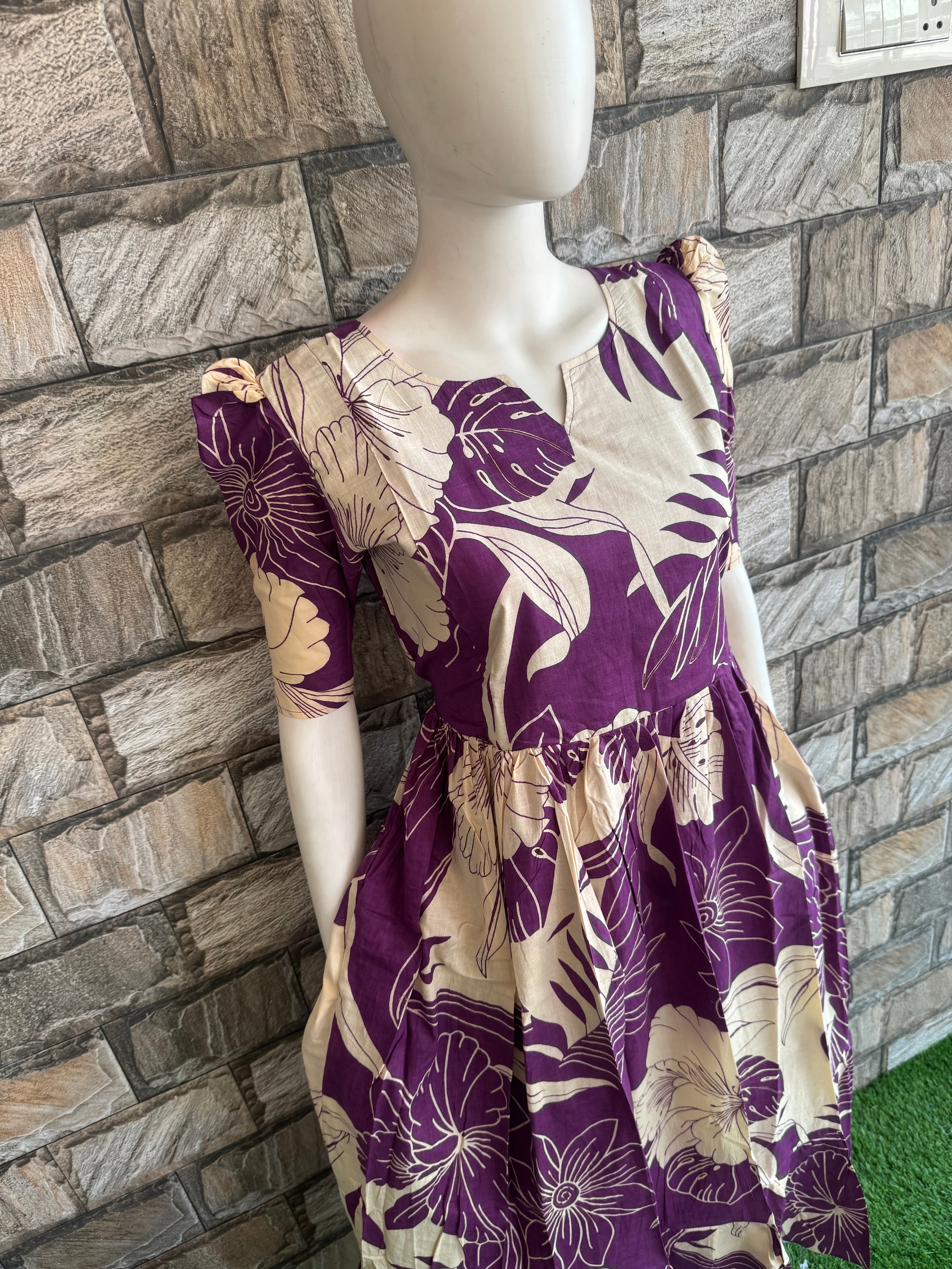 Leafy Violet Maternity Maxi