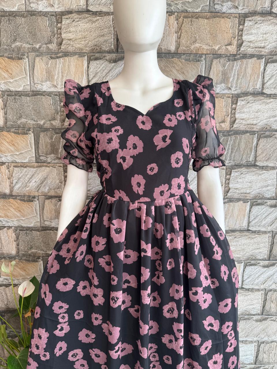 black georgette maxi