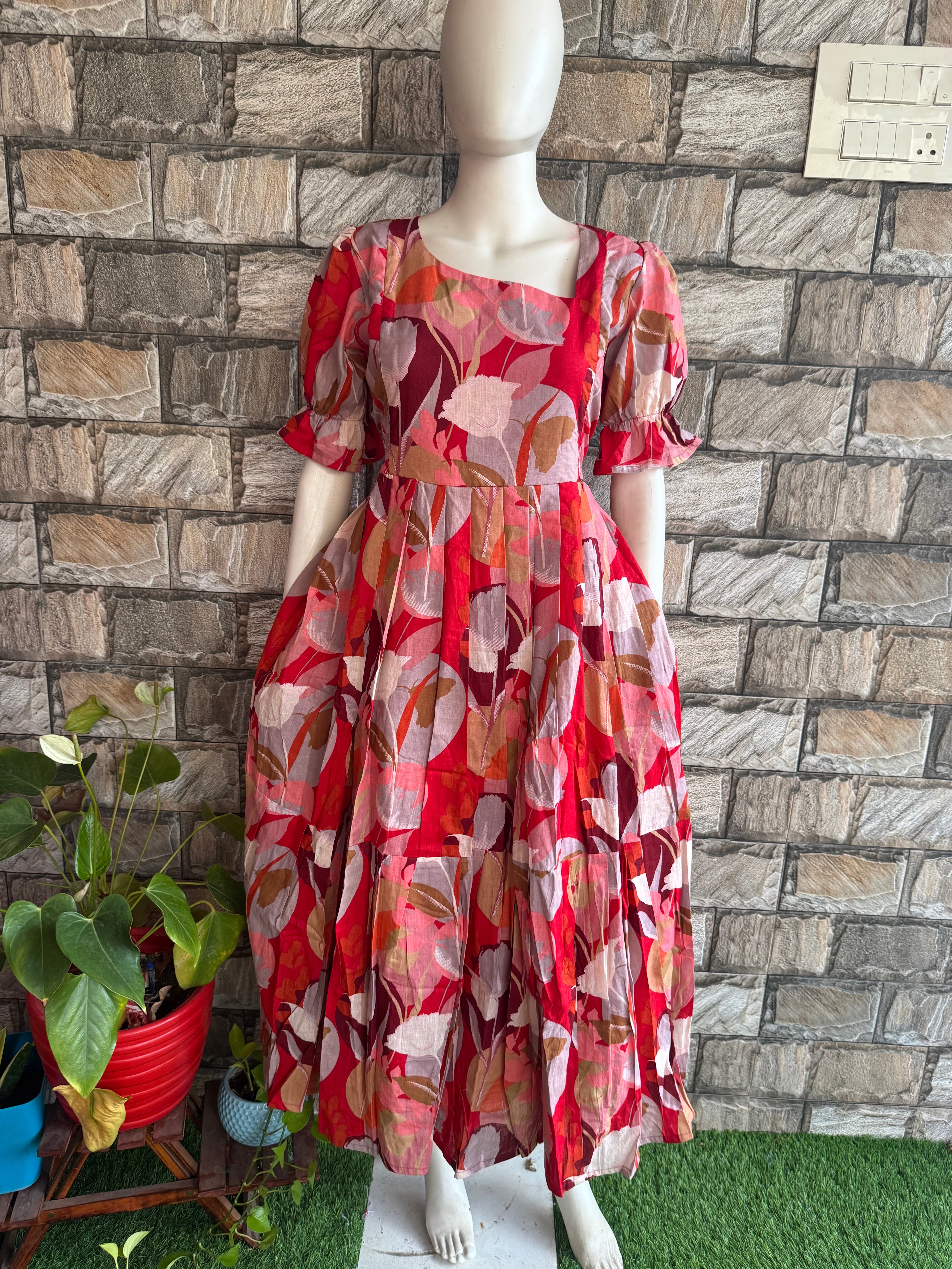 Multi shade soft cotton Maternity maxi