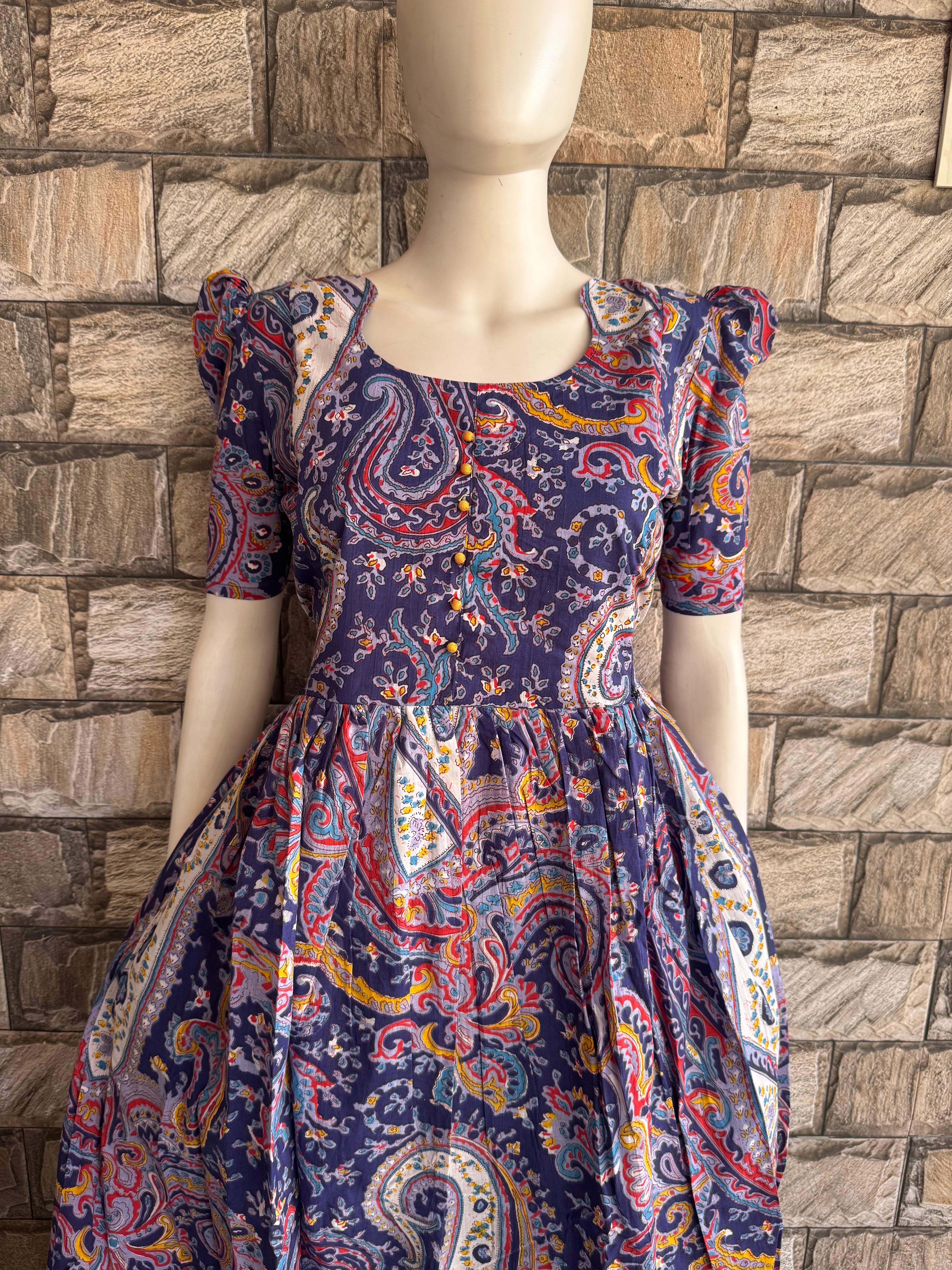 Kalamkari Mul soft cotton Maternity Maxi