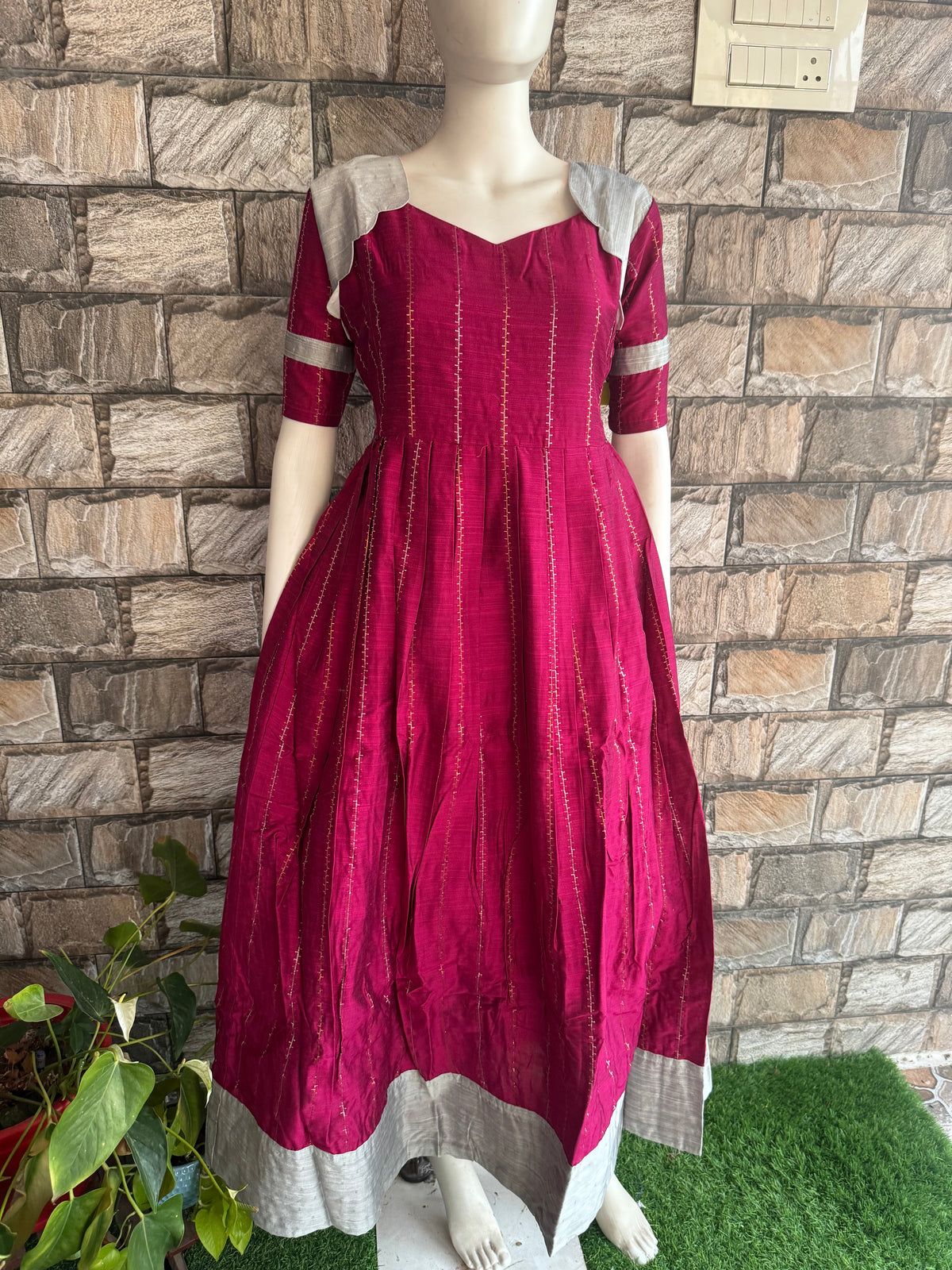Diwali series Maternity raw silk maxi- without Dupatta