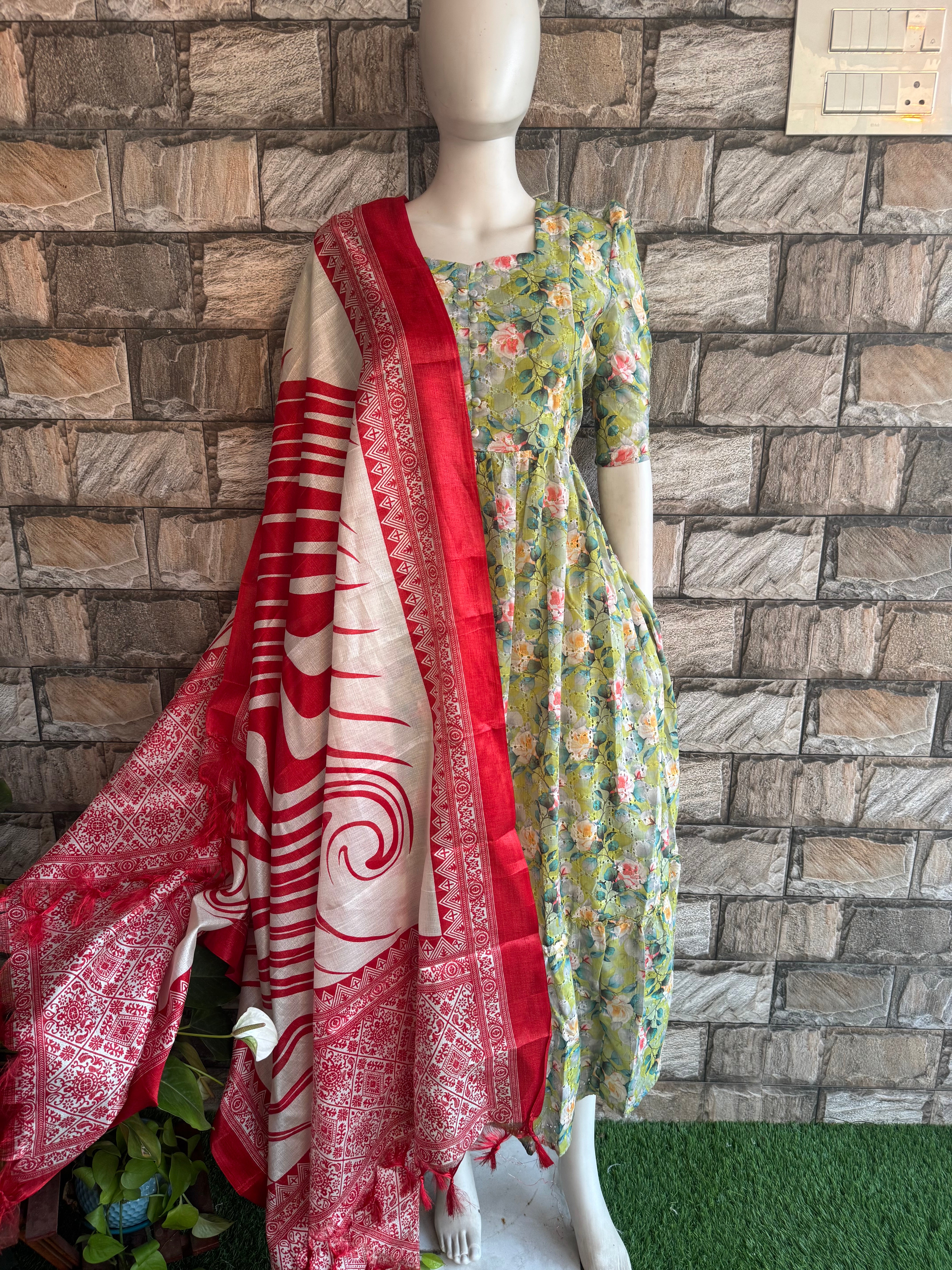 Red zebra poly khadhi dupatta