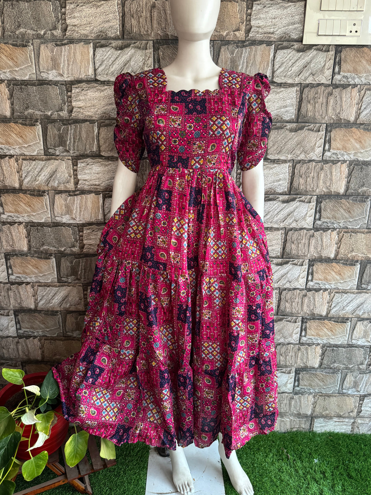 Delta crepe Maternity Feeding maxi Magenta rose