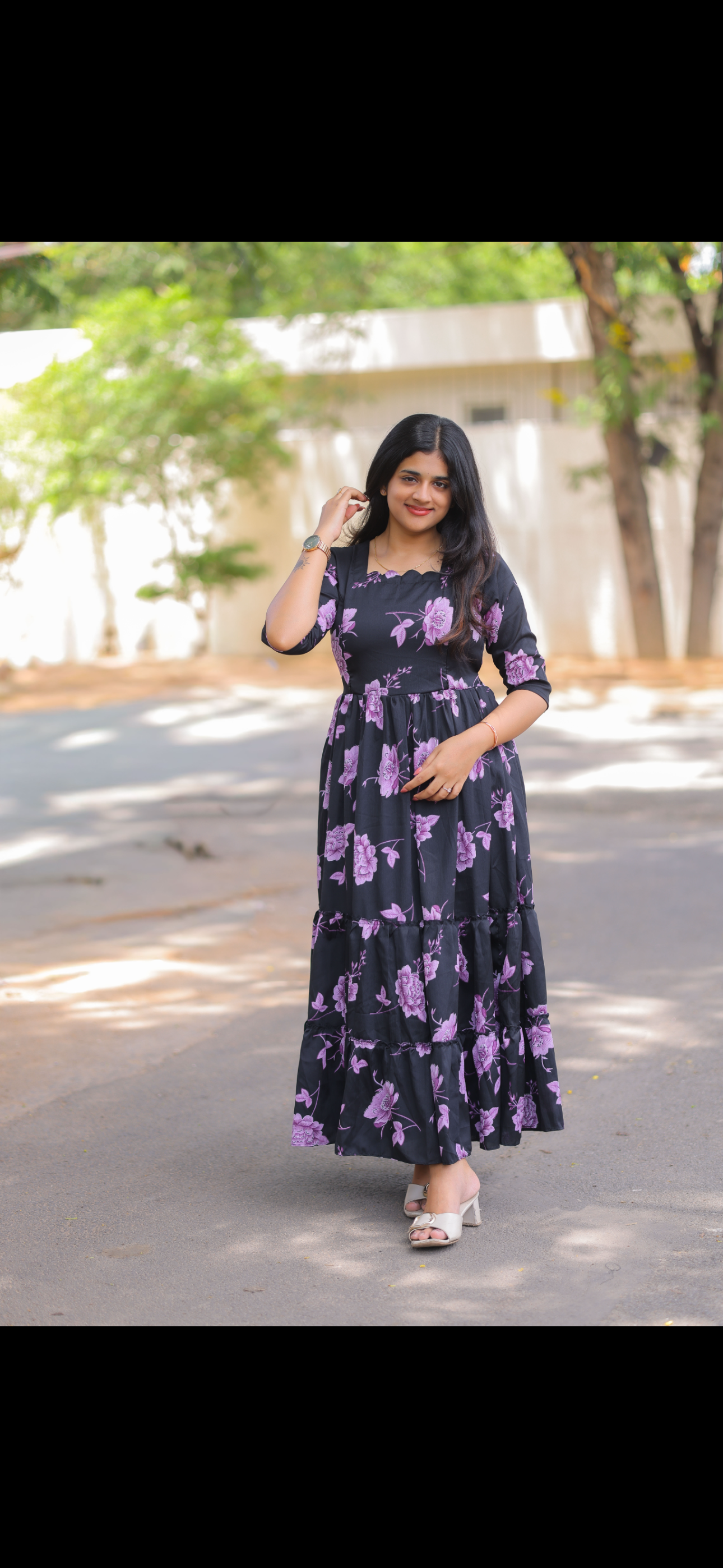 Delta Crepe Maternity maxi Blacky