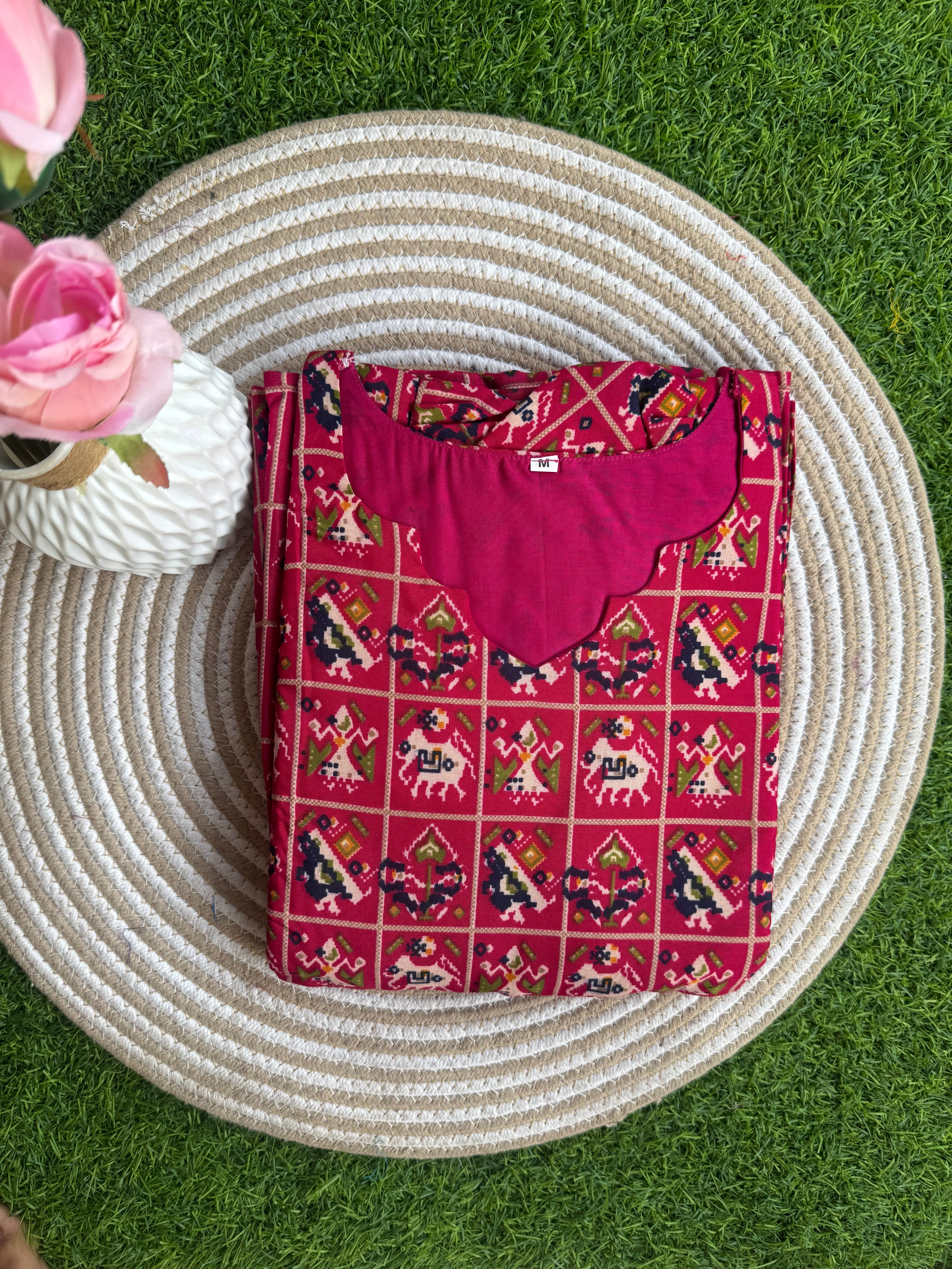 Ajrak design cotton Mix Maternity maxi