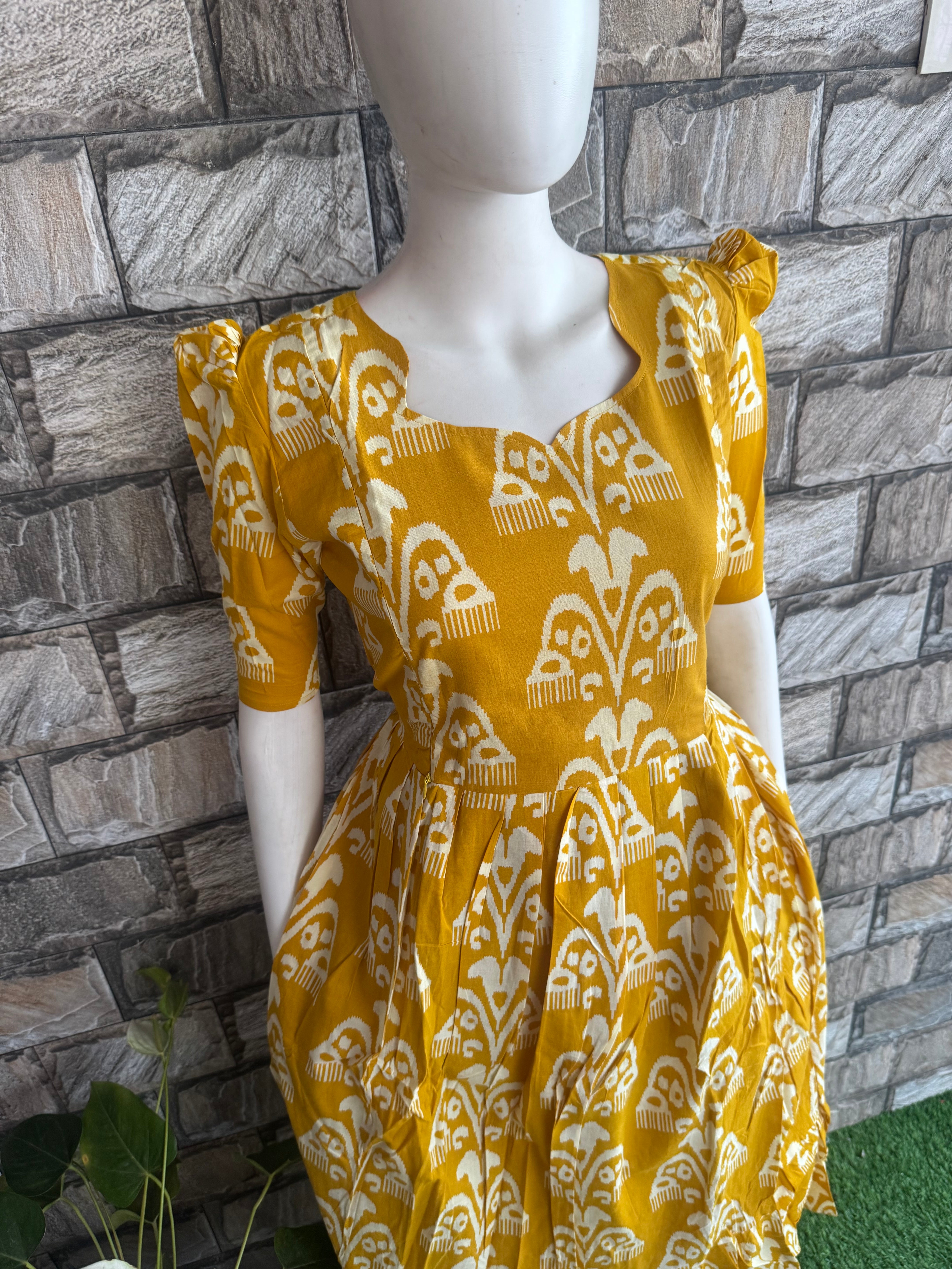 Mustard yellow soft cotton Maternity maxi