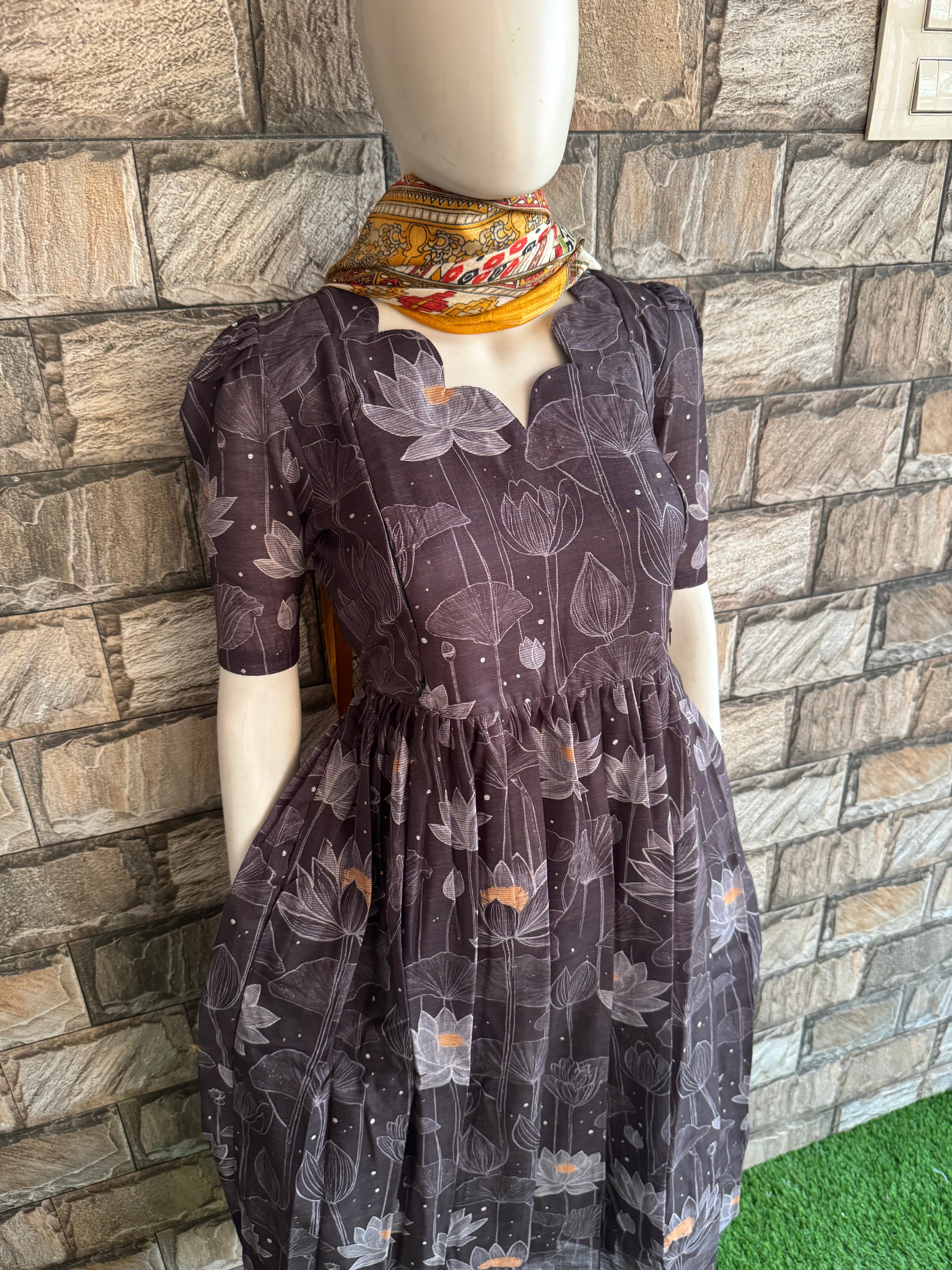 Linen Soft Cotton Maternity maxi black