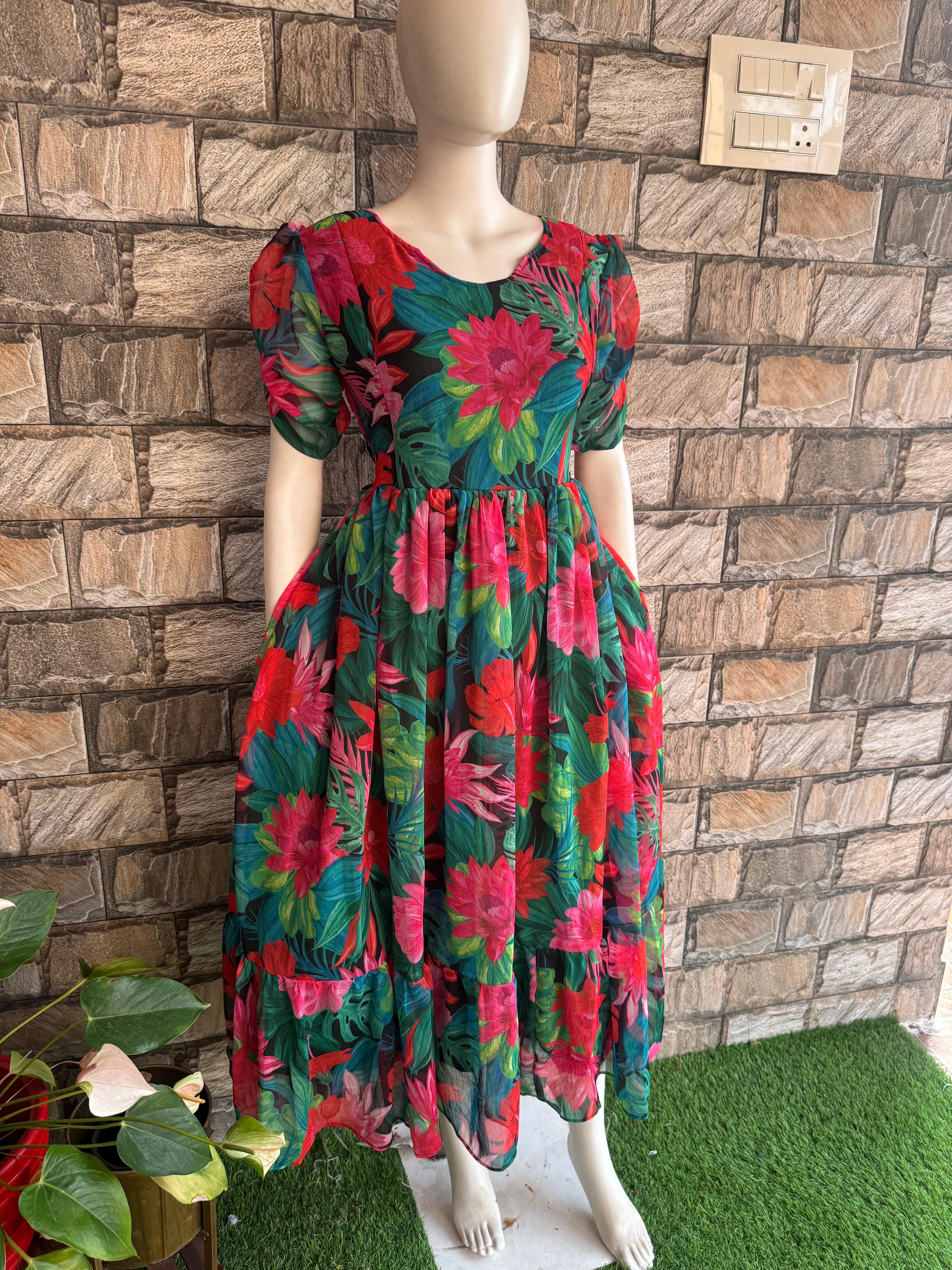 Lotus Georgette Maternity Maxi