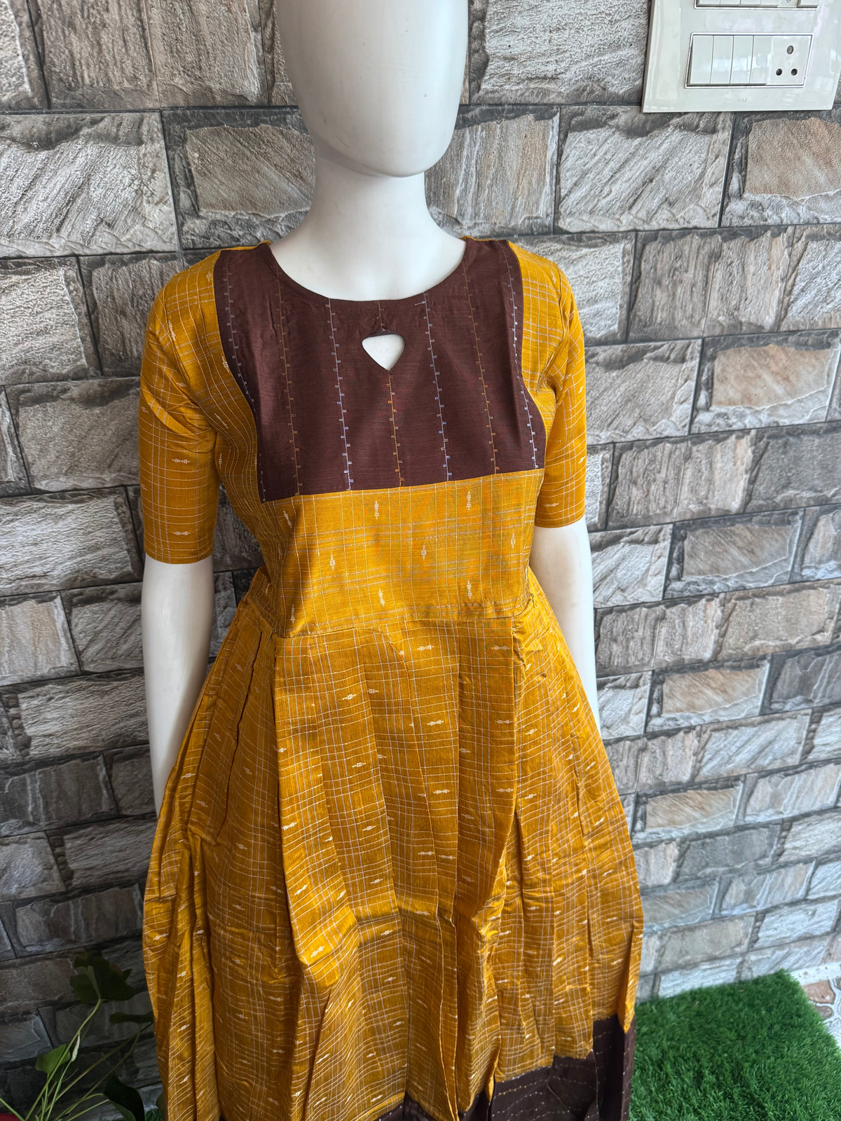 Diwali series Maternity raw silk maxi Choco