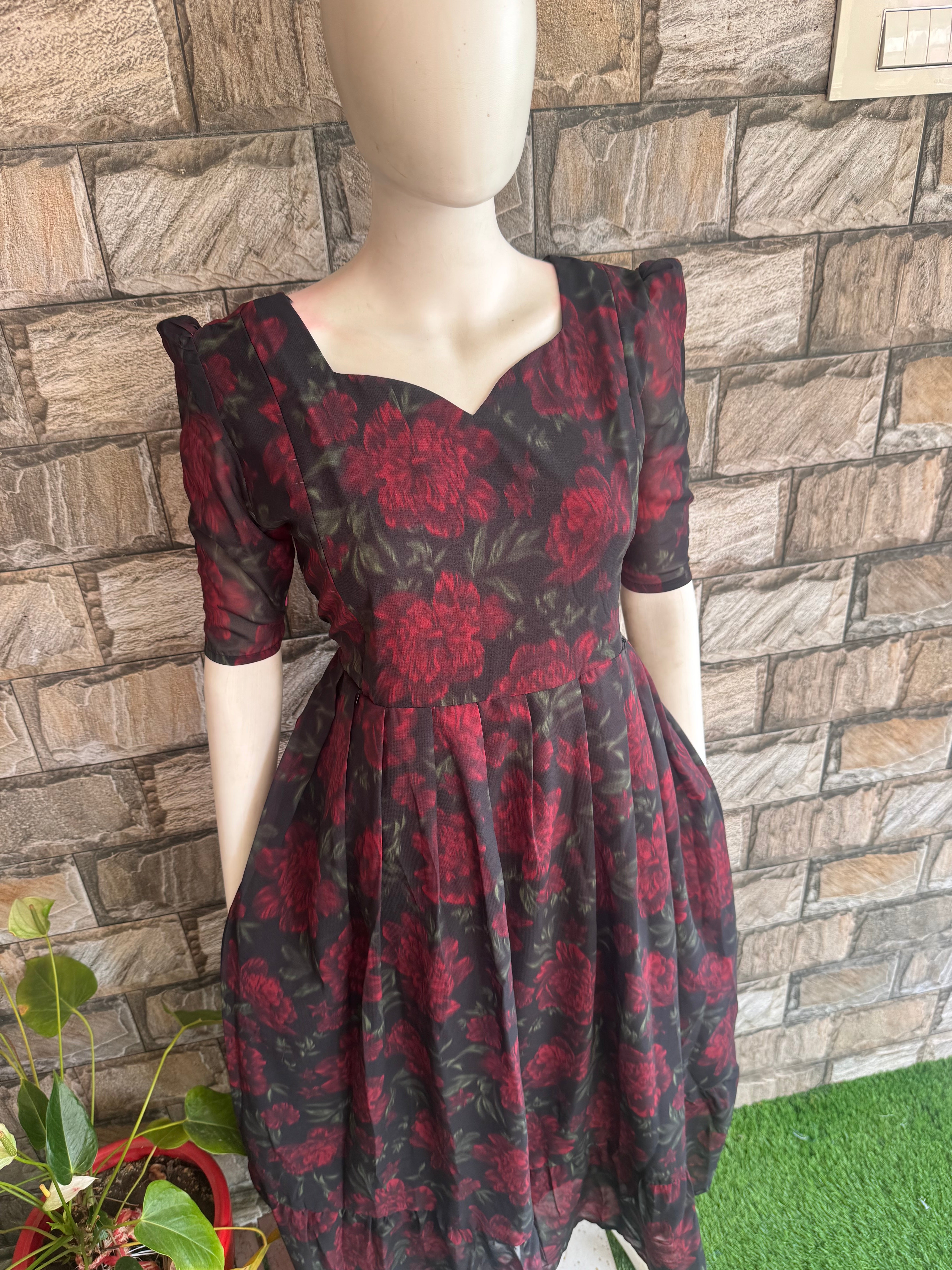 Black Georgette Maternity Maxi