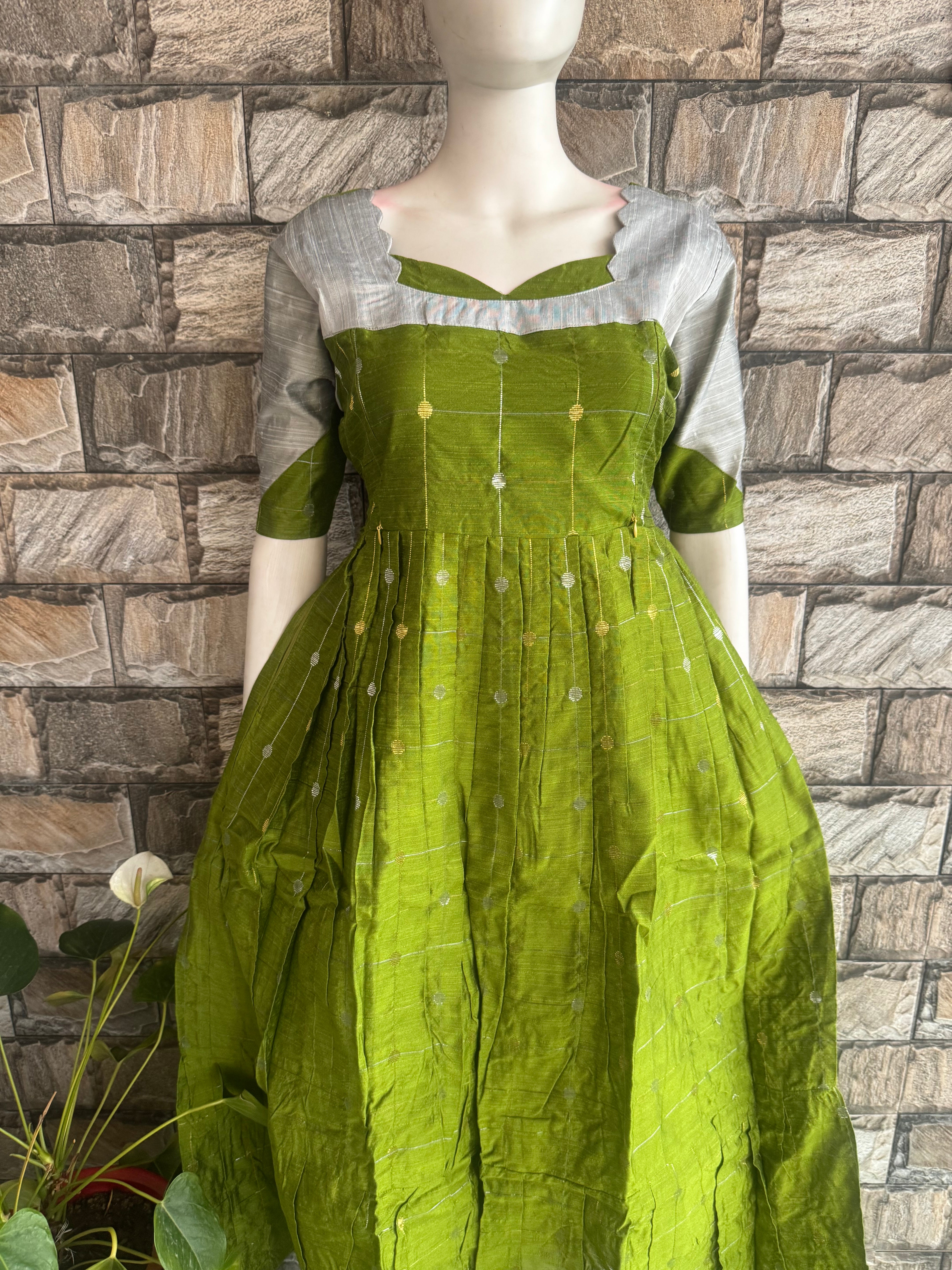 Festive wear Maternity raw silk maxi Radha