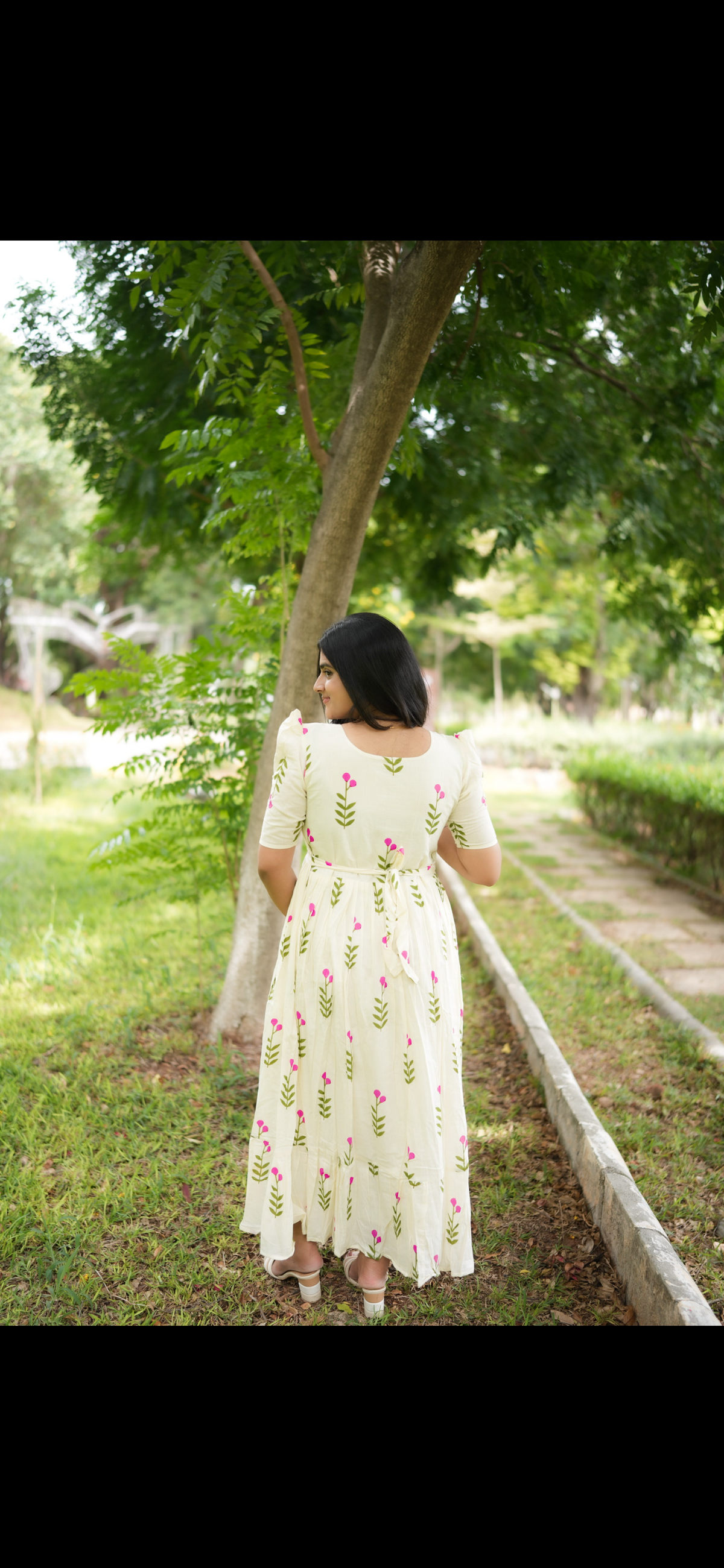 Blossom cotton Maternity maxi