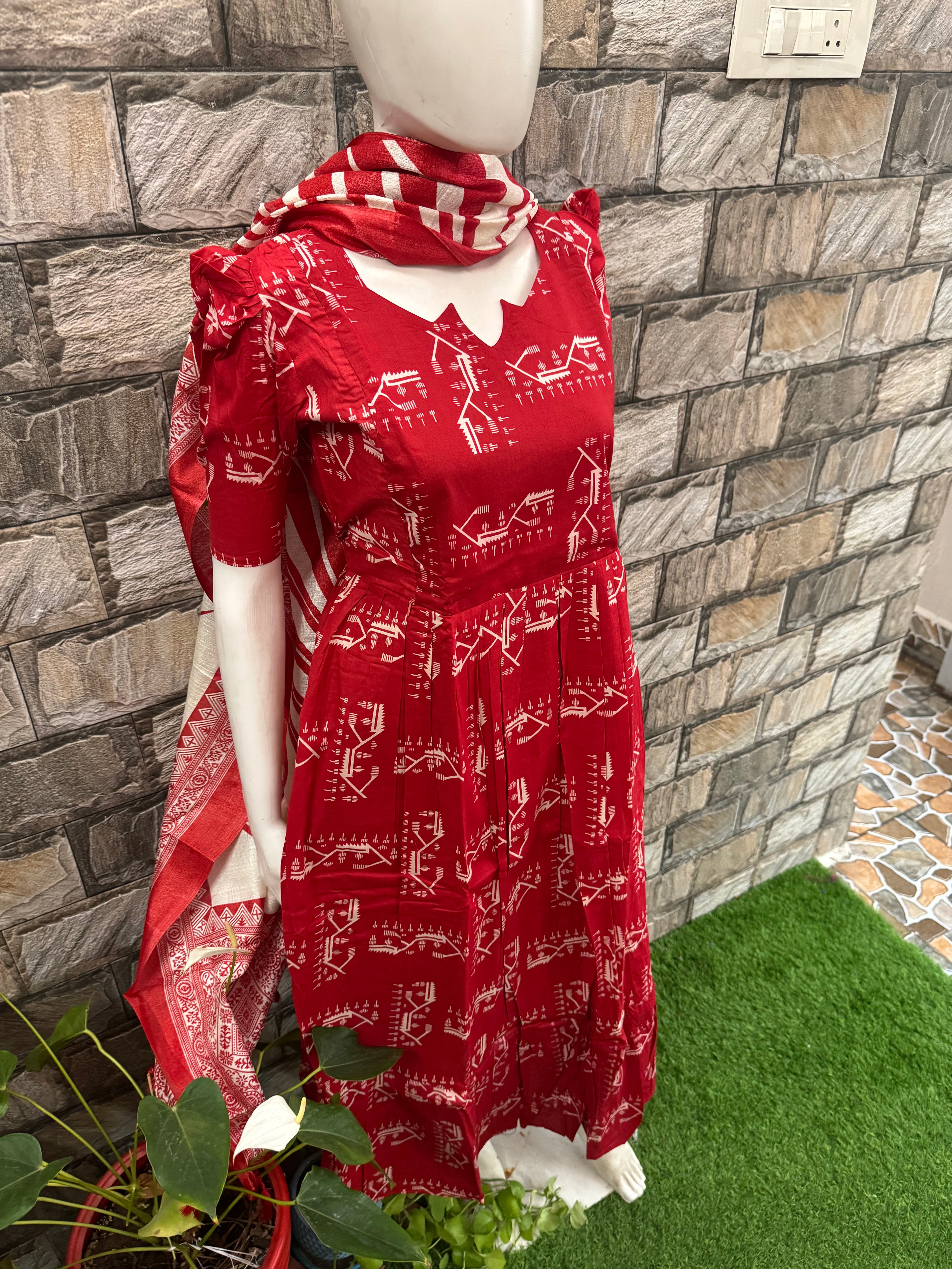 Cherry print soft cotton Maternity maxi