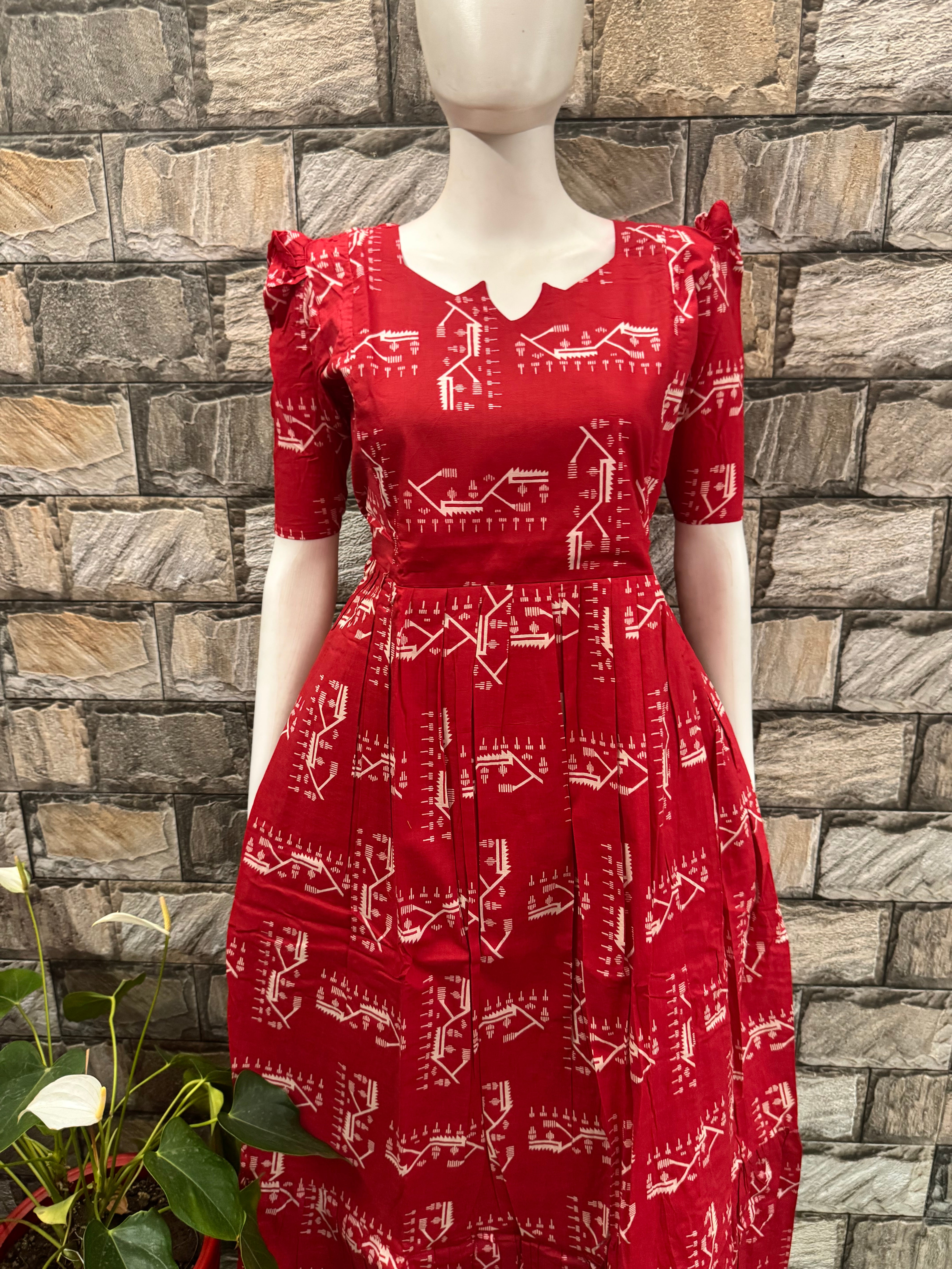 Cherry print soft cotton Maternity maxi