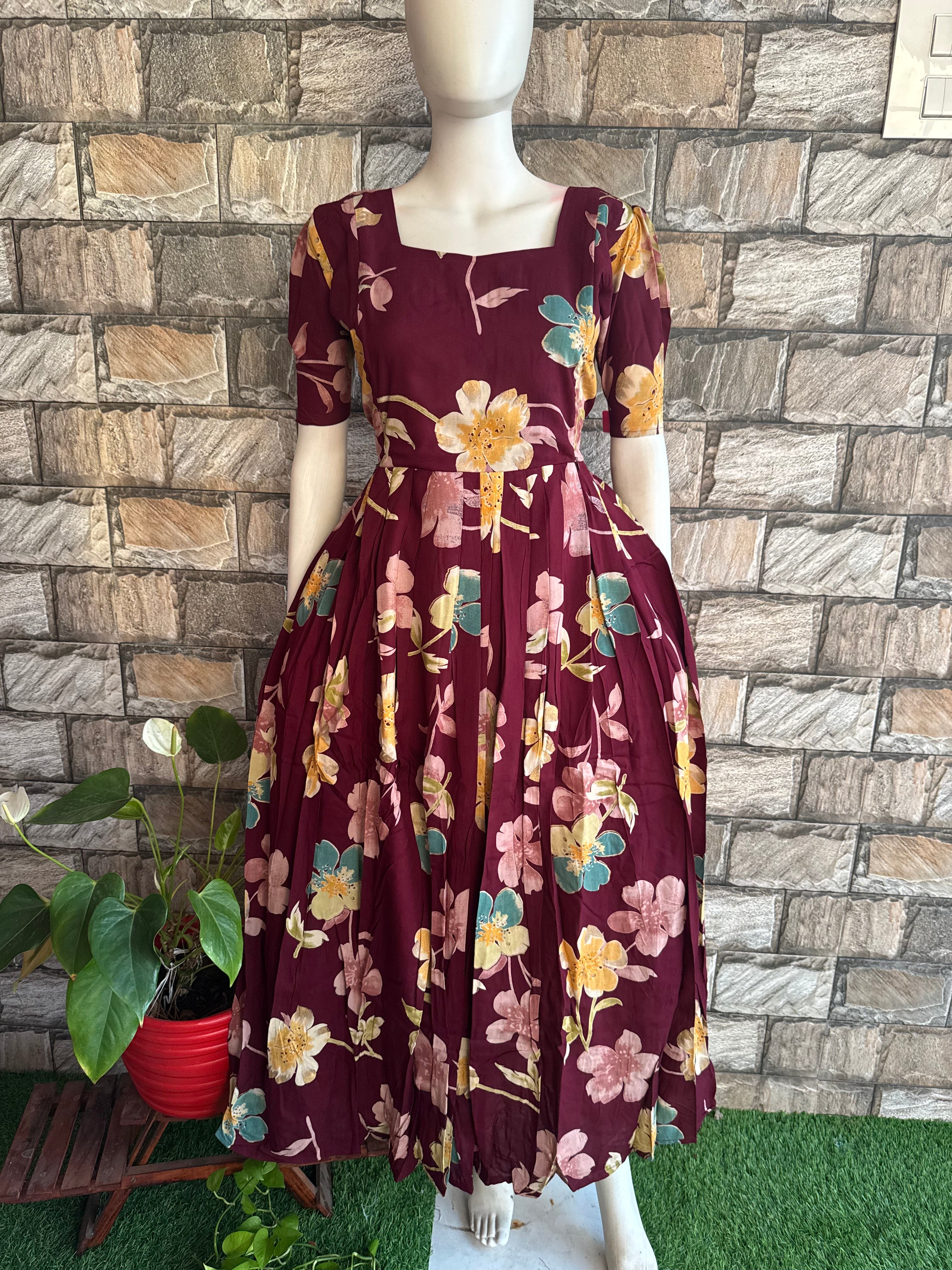 Maroonish wine Slub soft cotton Maternity maxi