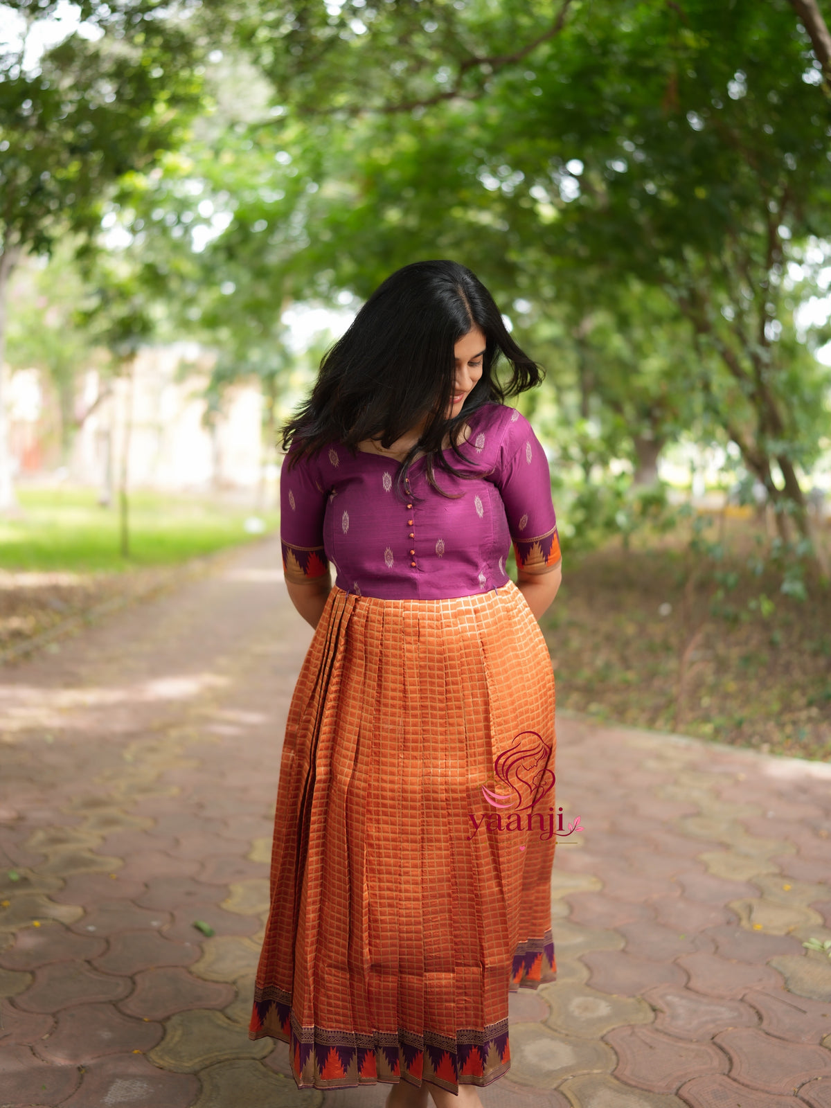 Festive wear Maternity Banarasi silk maxi