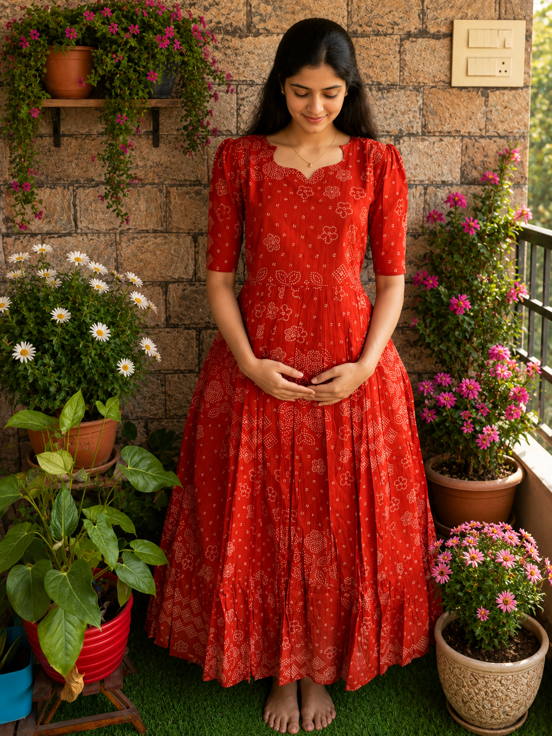 Seetha soft cotton Maternity maxi
