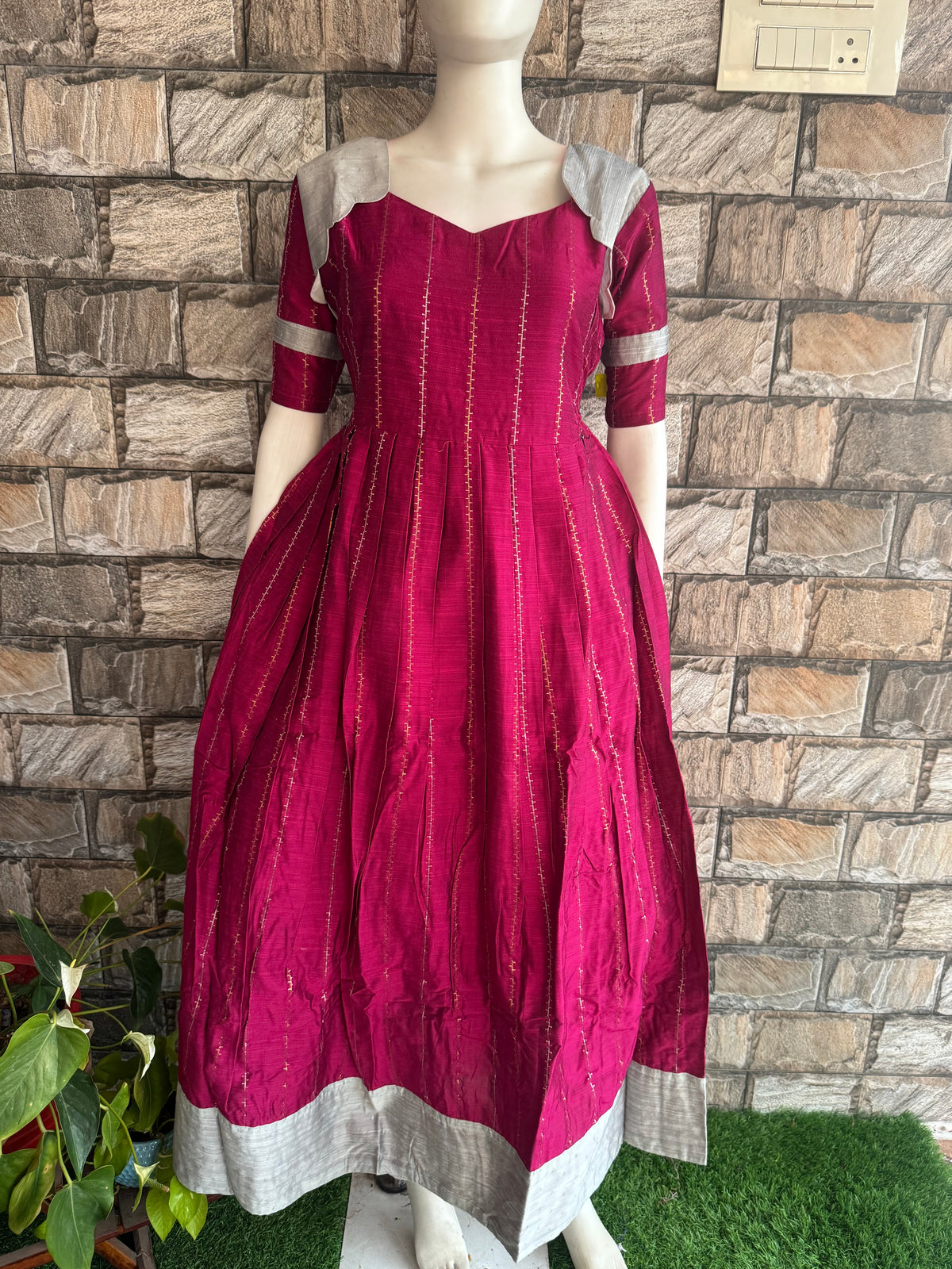 Diwali series Maternity raw silk maxi- without Dupatta