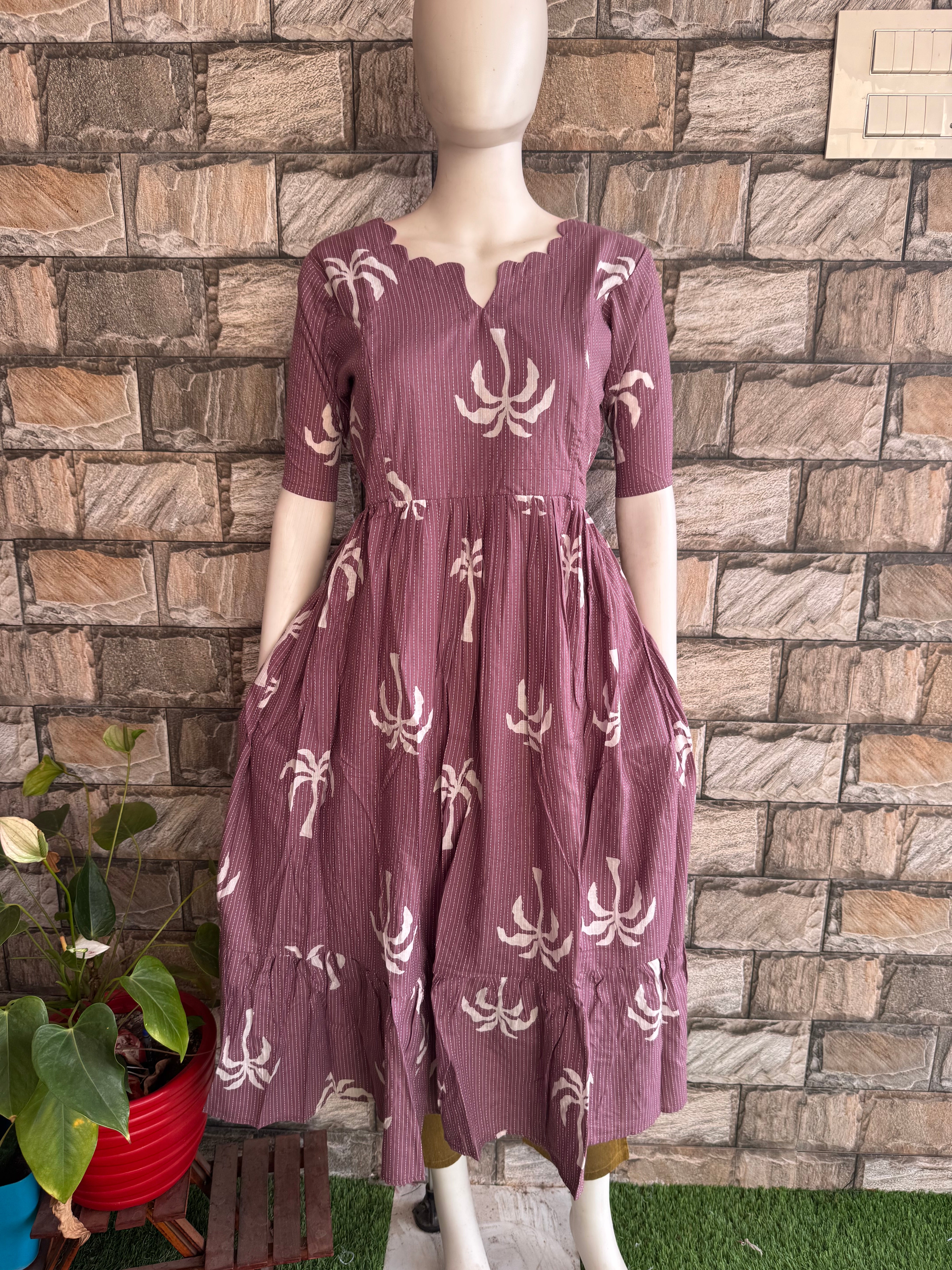 Pale lilac kanta cotton maternity maxi Tree