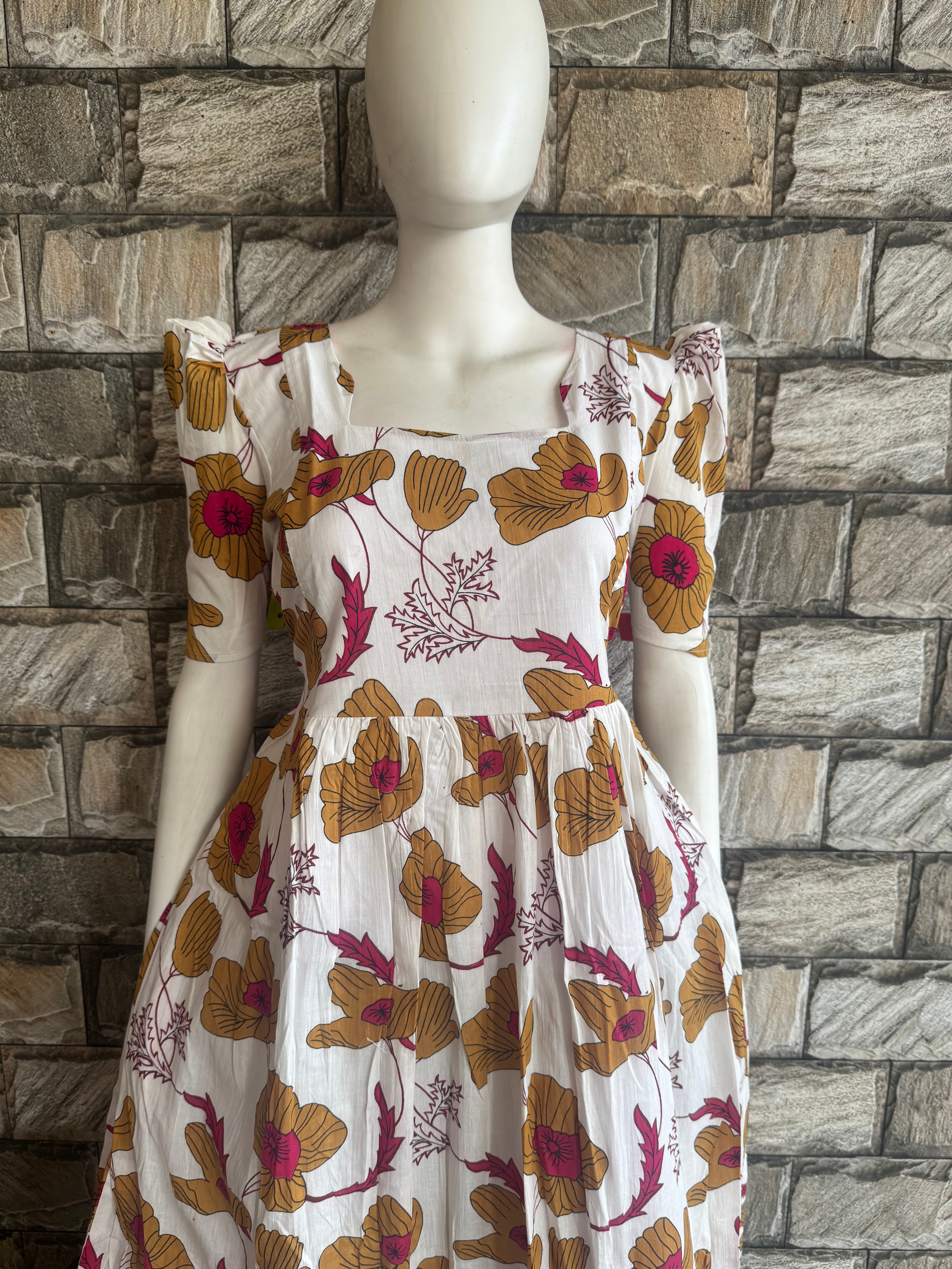 White cotton Maternity maxi