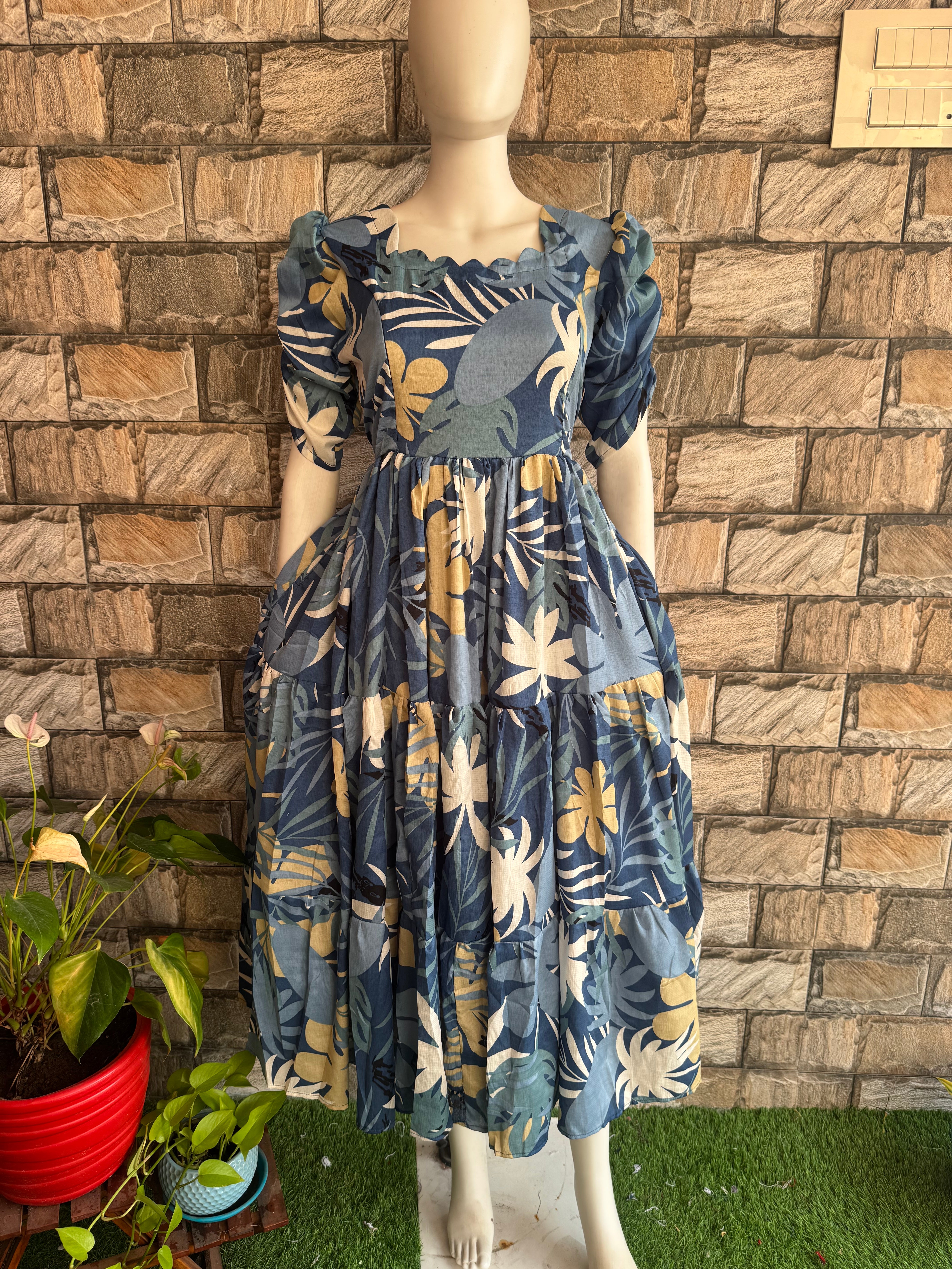 Deep Blueish Grey Delta Maternity maxi