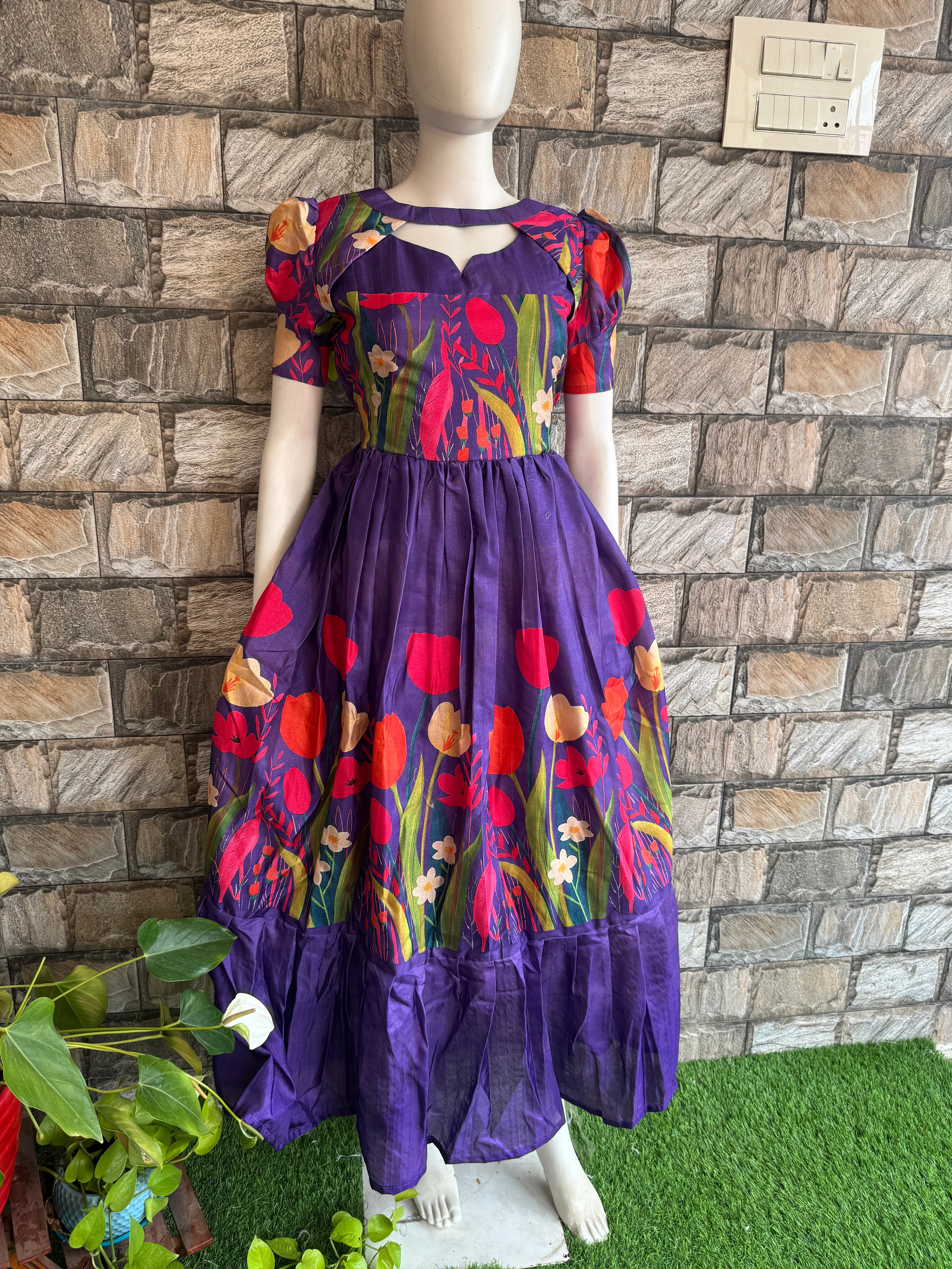 Chanderi Fabric Maternity maxi