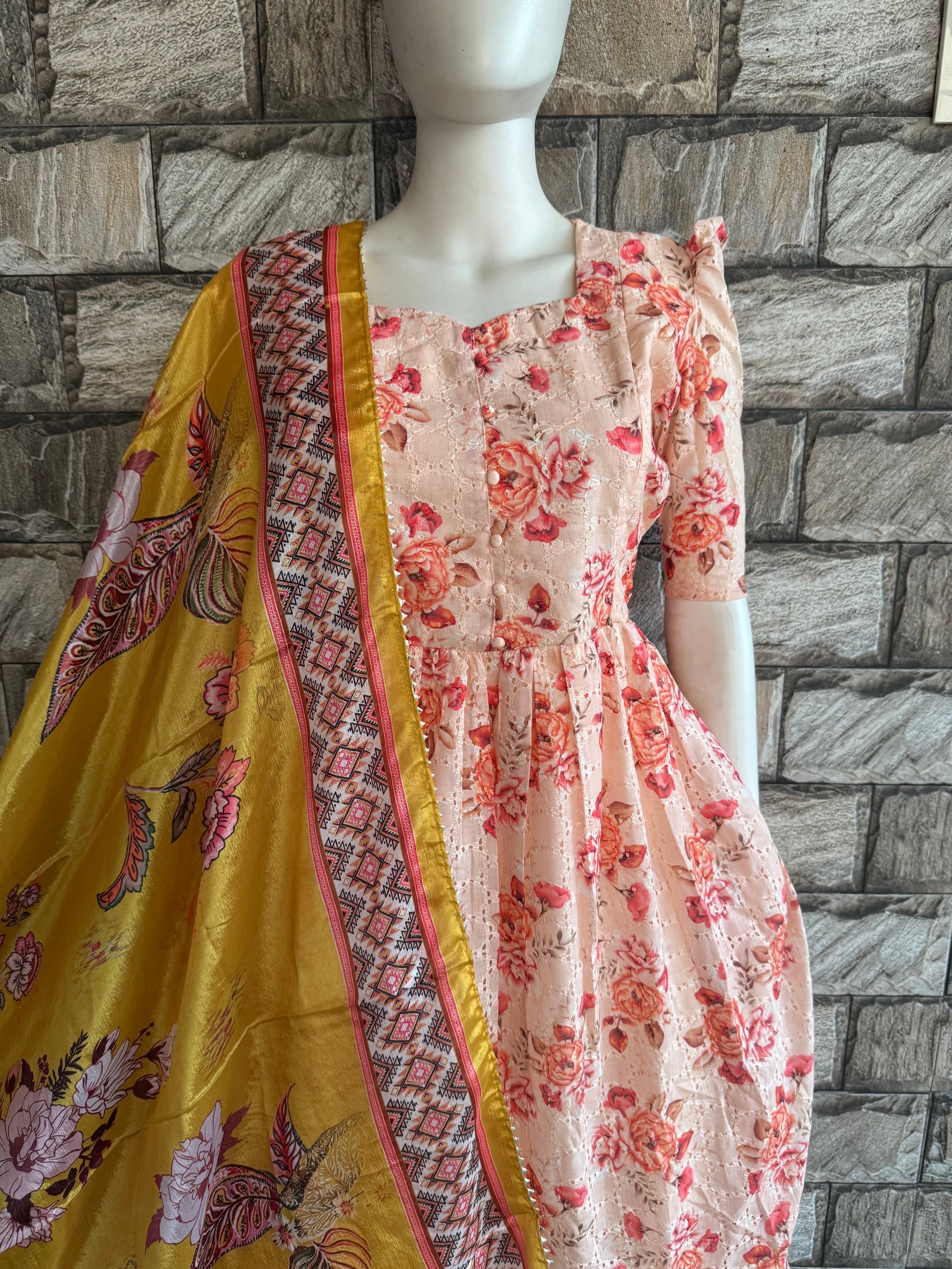 Yellow Chinnon Dupatta