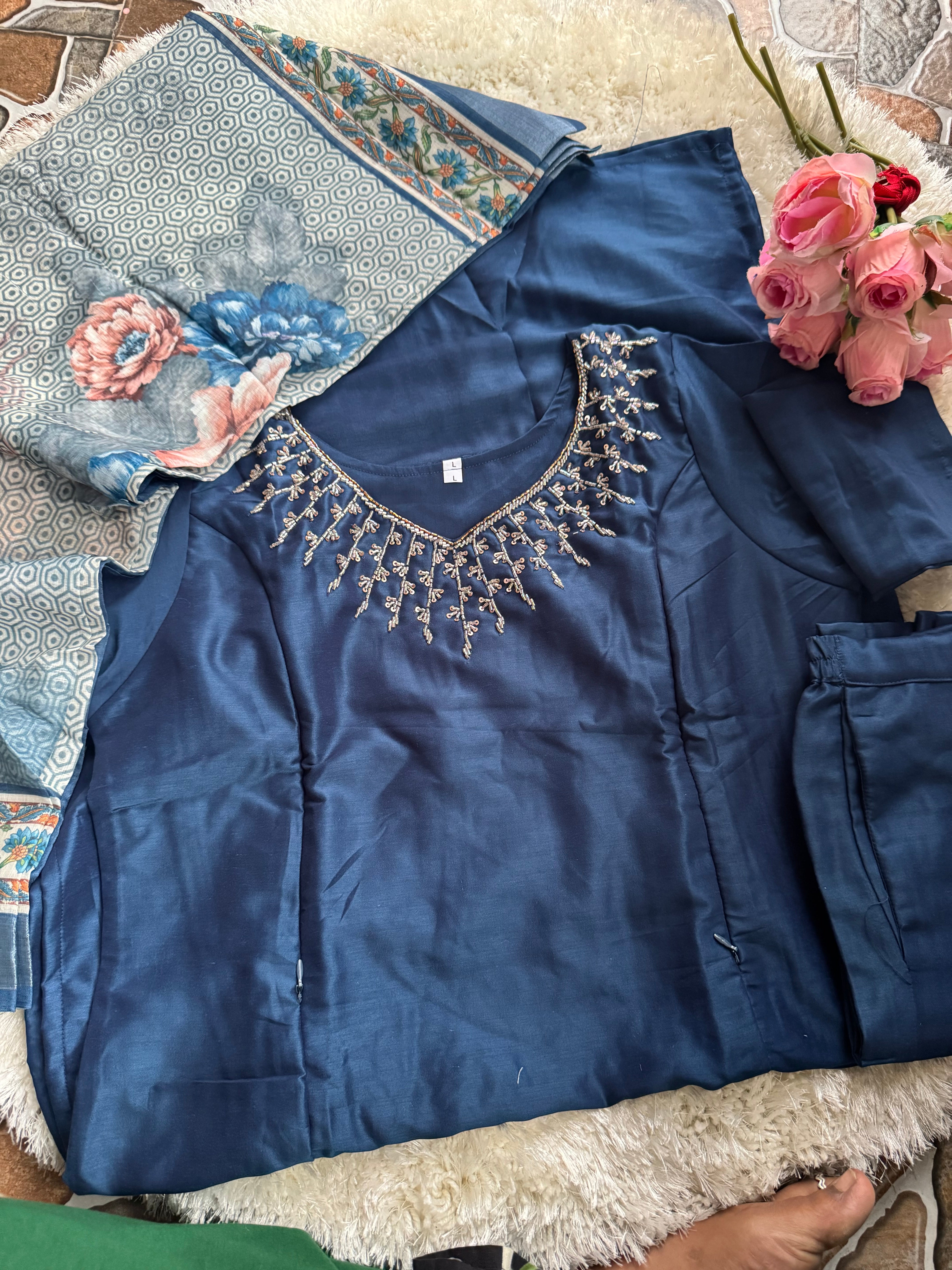 Titanium silk fabric  3 piece Set -Only Feeding