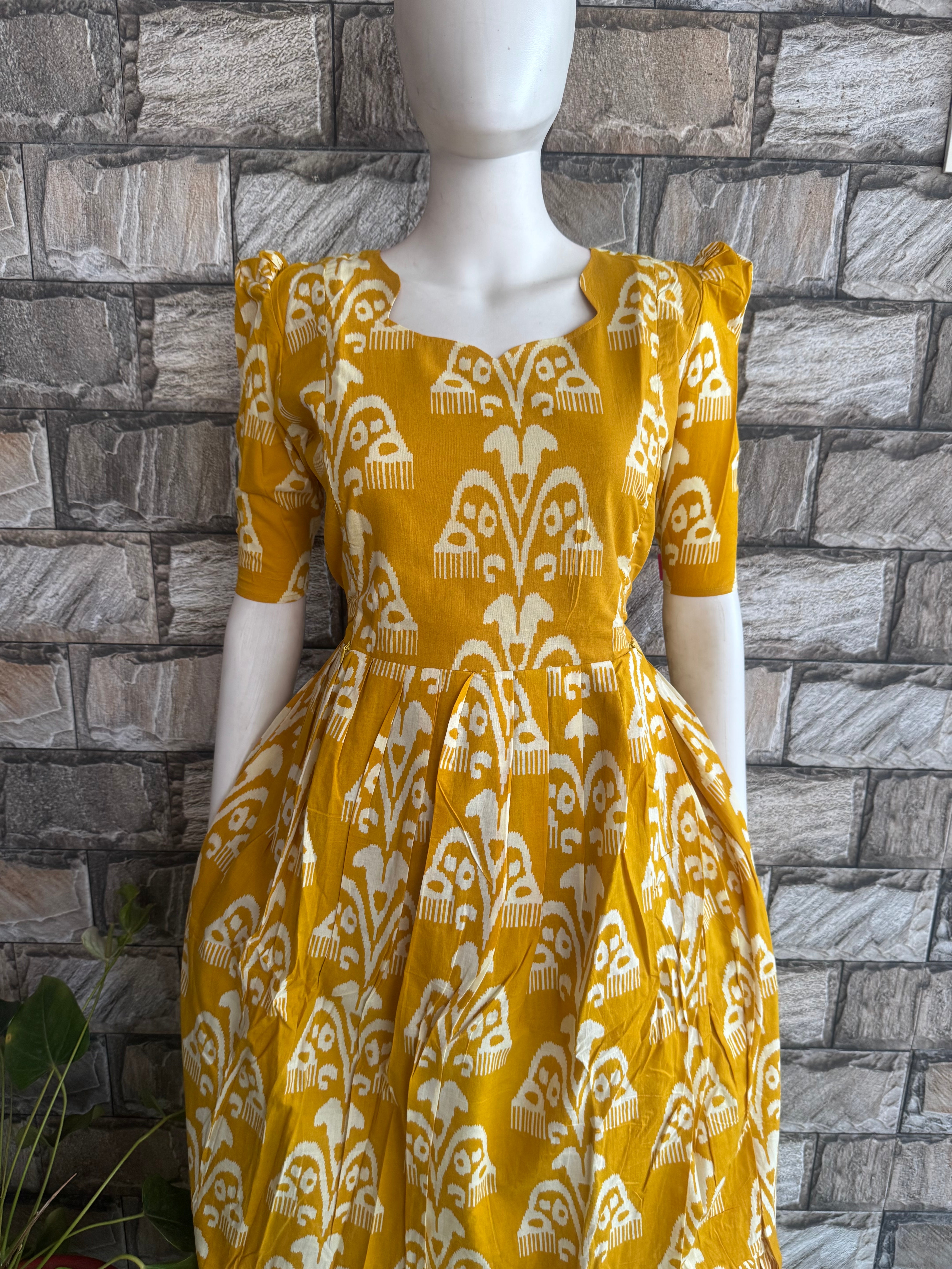 Mustard yellow soft cotton Maternity maxi
