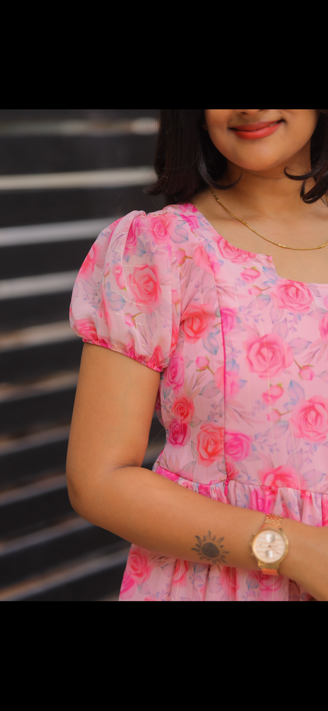 Lurex Georgette Maternity Feeding maxi Peach