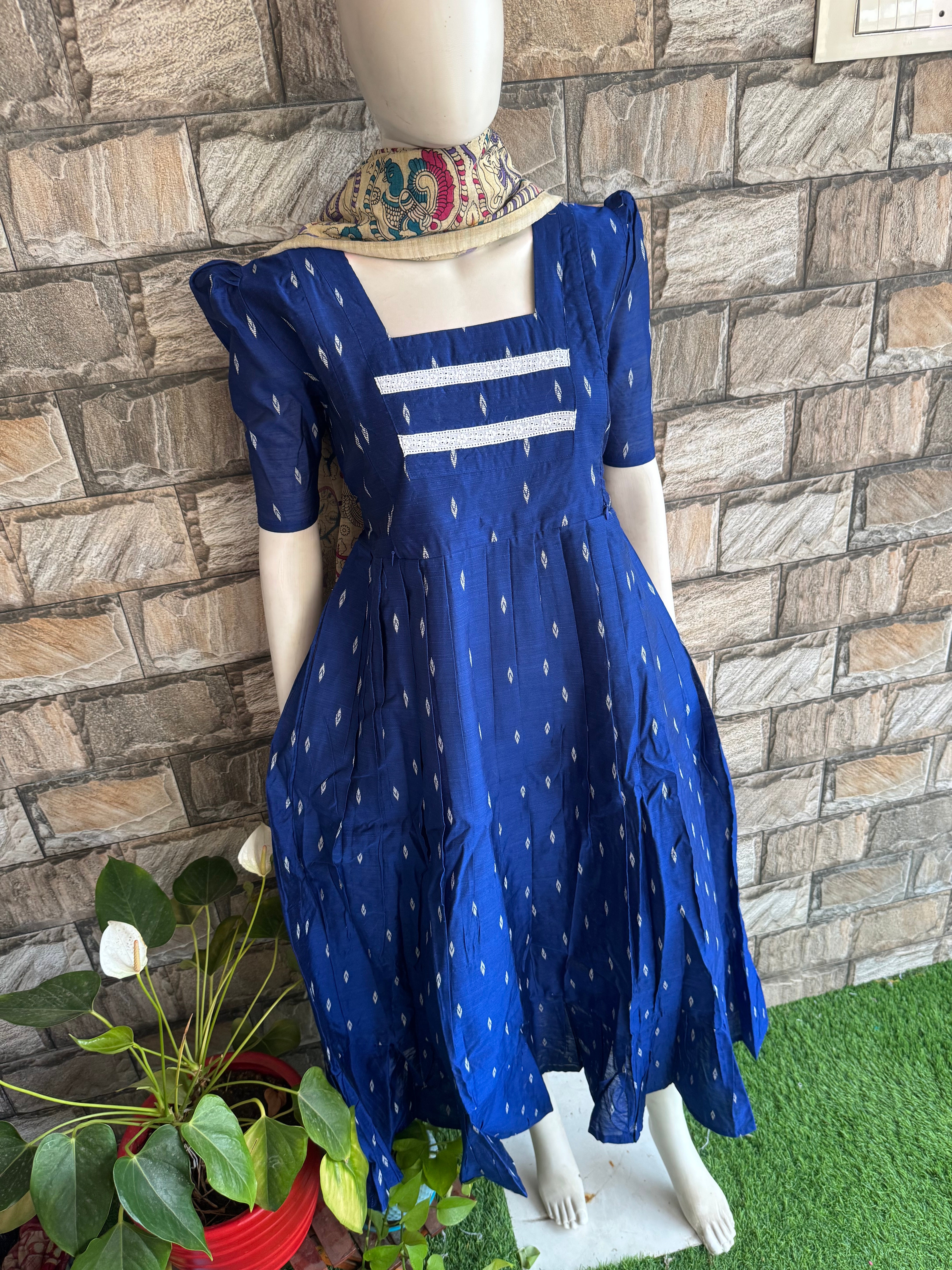 Festive wear Maternity raw silk maxi Royal