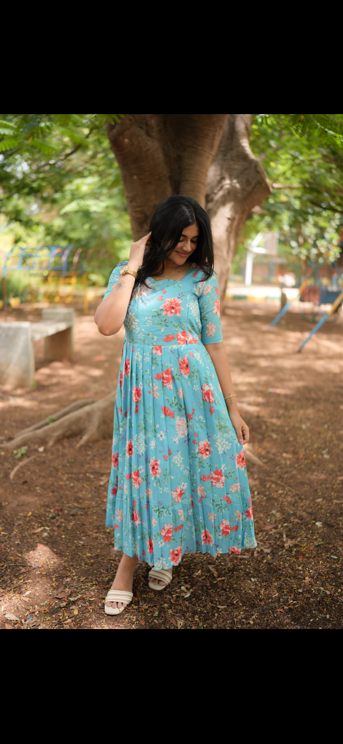 Soft cotton Maternity Feeding Maxi Floral