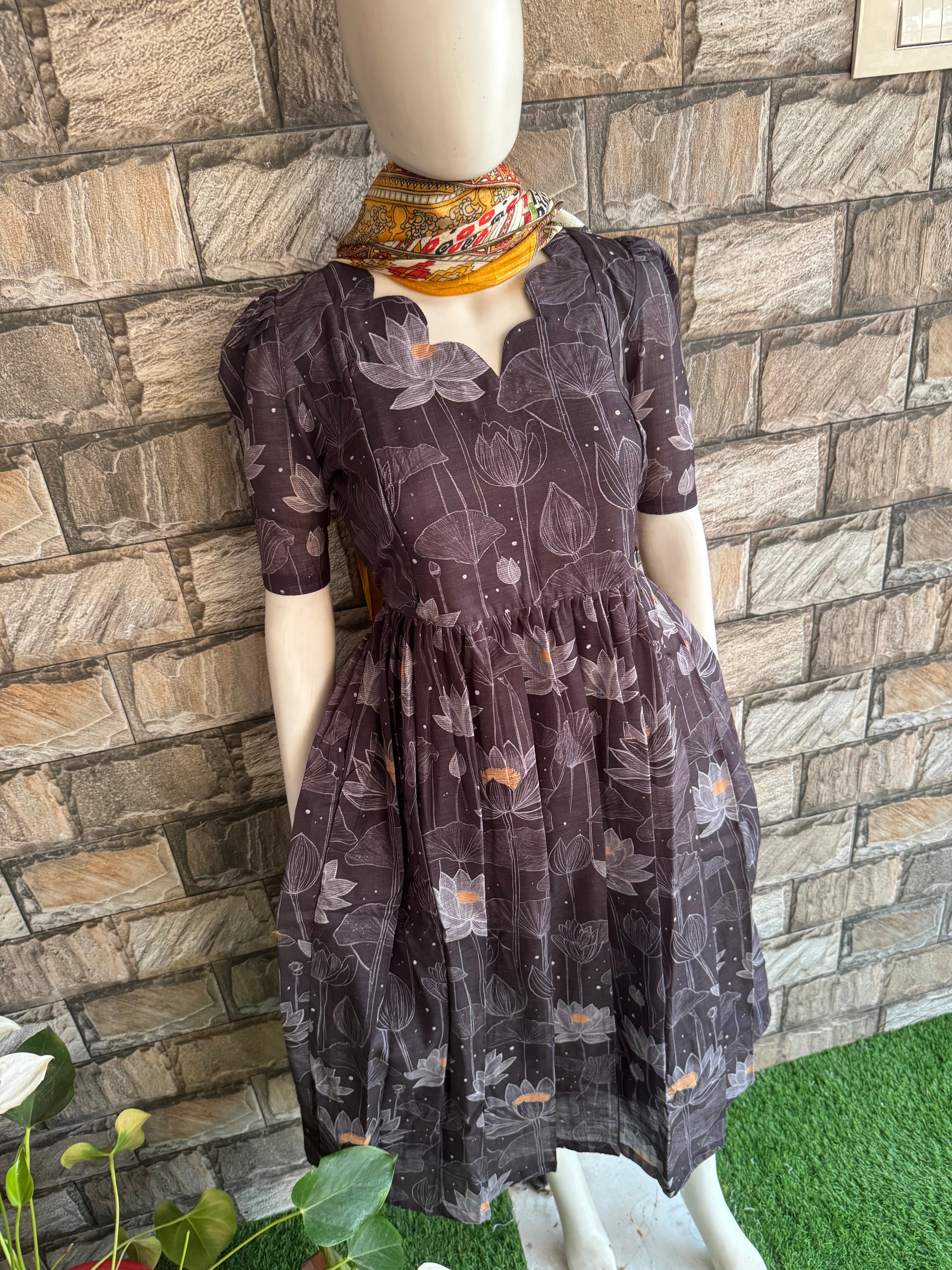 Linen Soft Cotton Maternity maxi black