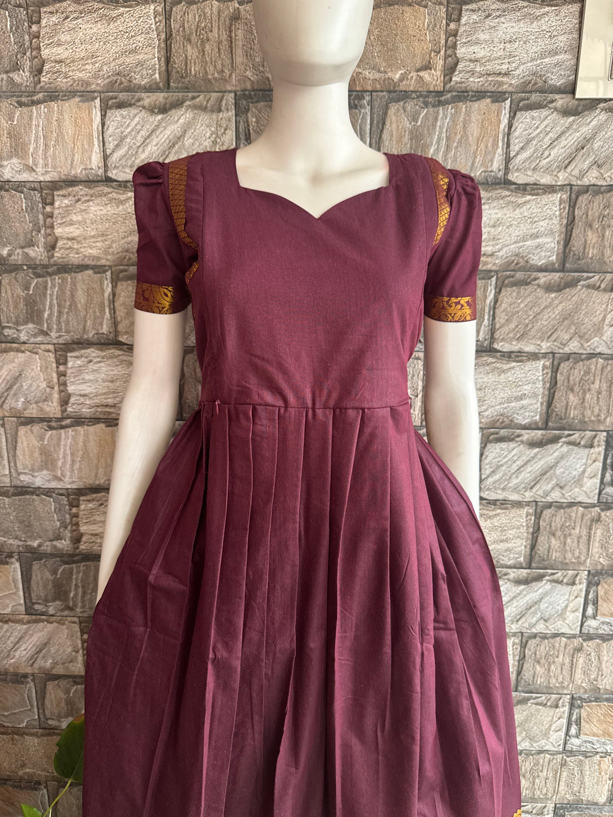 Diwali series Maternity raw silk maxi maroon  - without Dupatta PRE ORDER 4 business days