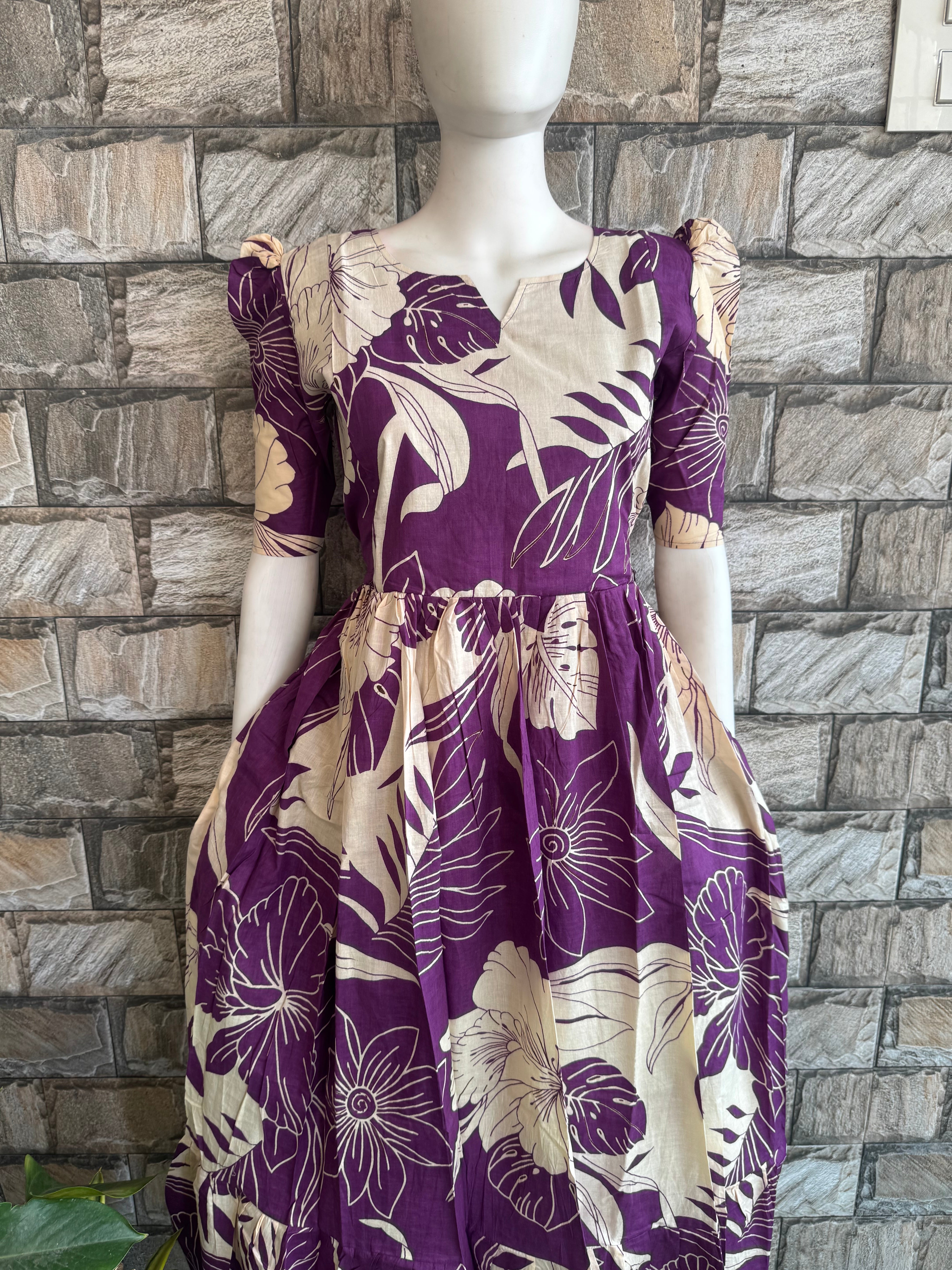 Leafy Violet Maternity Maxi