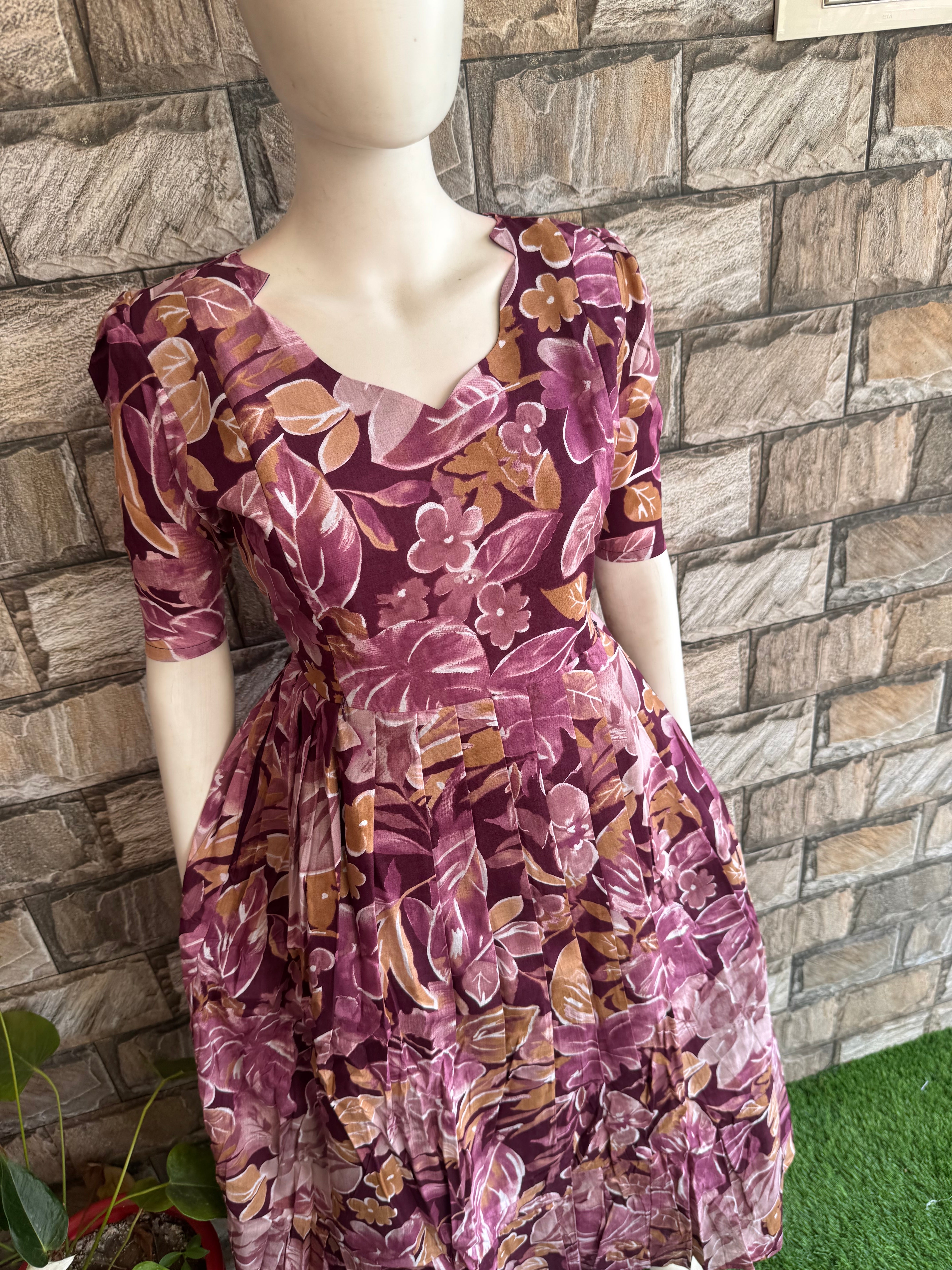 Leafy cotton Maternity maxi
