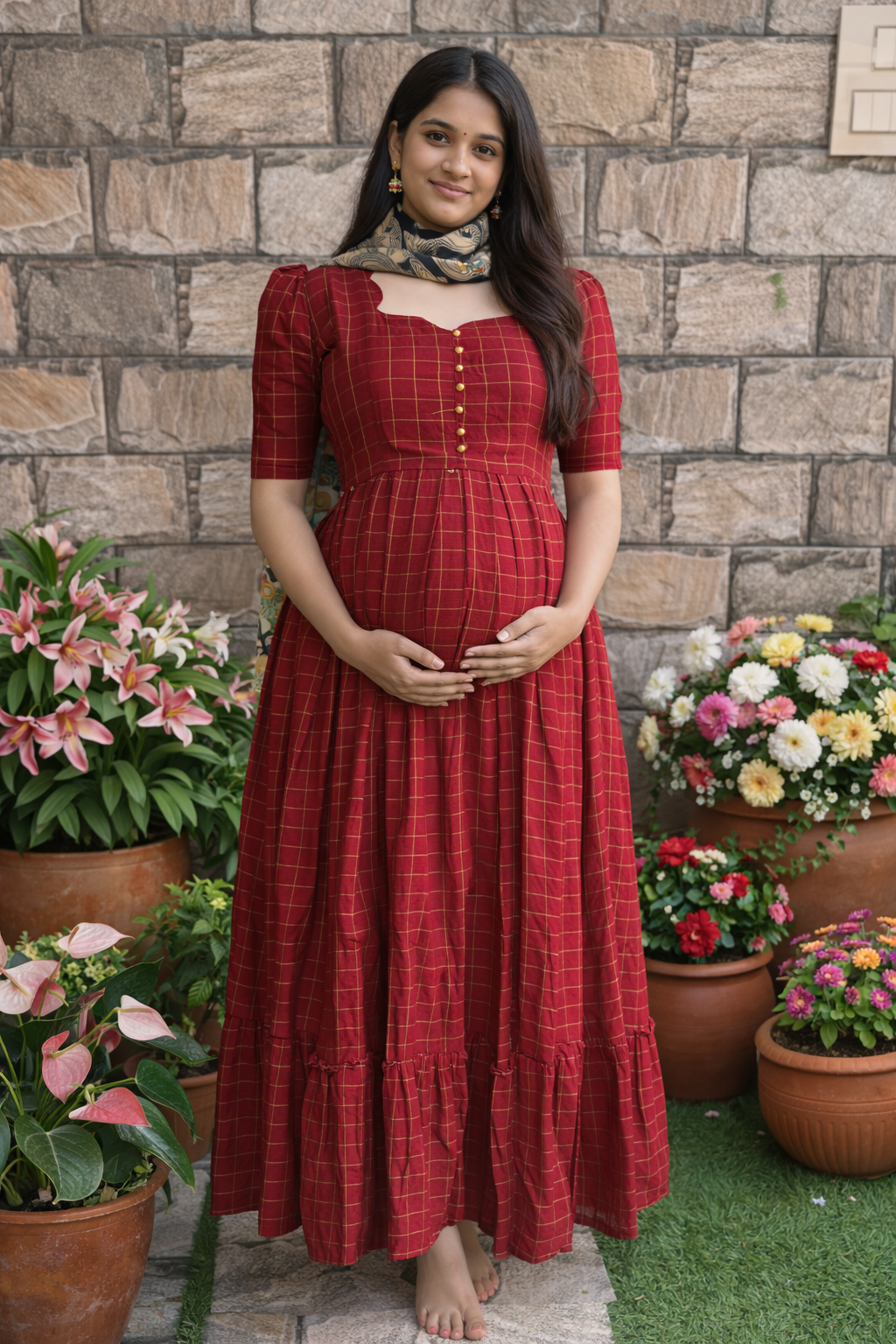 Maroon bliss Maternity Maxi